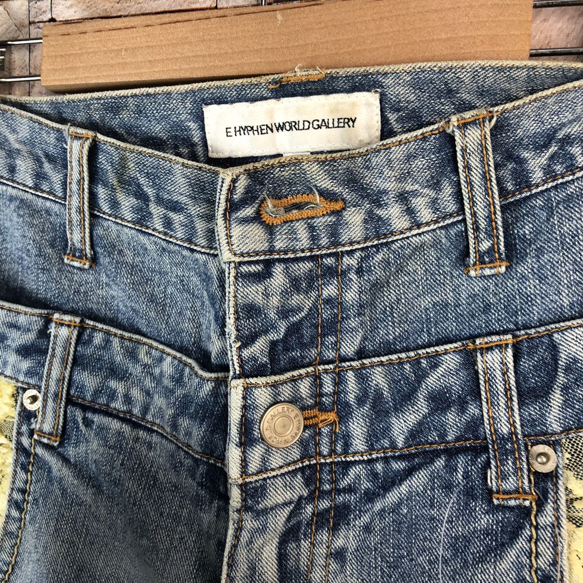 Japanese Brand Ehypen World Gallery double waist Blue Denim Pants #A1008 Size US 30 / EU 46 - 13 Thumbnail