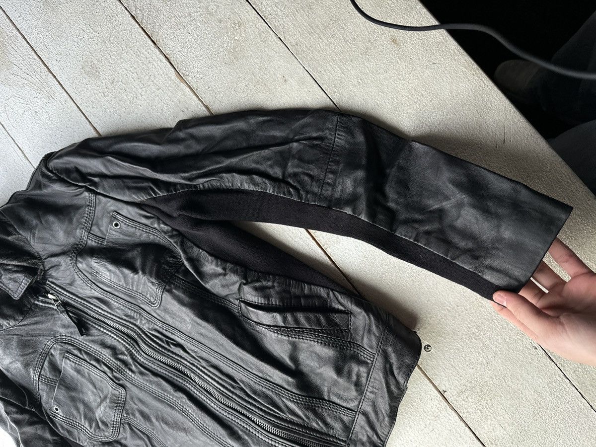 Other 🚨Y2K RICK OWENS TYPE DIRTY SLIM FIT ZIP LEATHER JACKET Size XS / US 0-2 / IT 36-38 - 2 Thumbnail