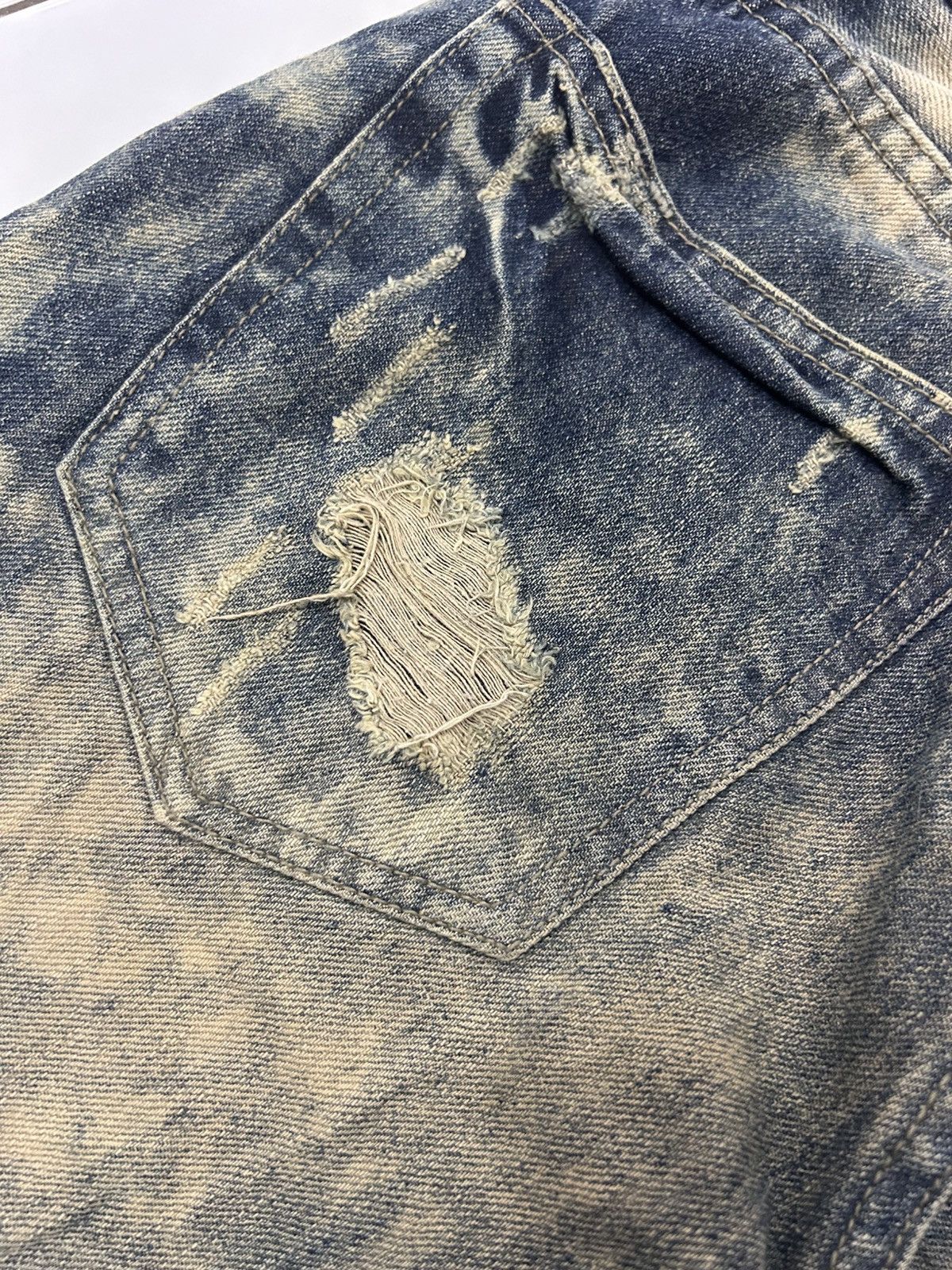 Japanese Brand × Vintage ED VIRGIL Paints Trashed Distressed Jeans Size US 32 / EU 48 - 7 Thumbnail