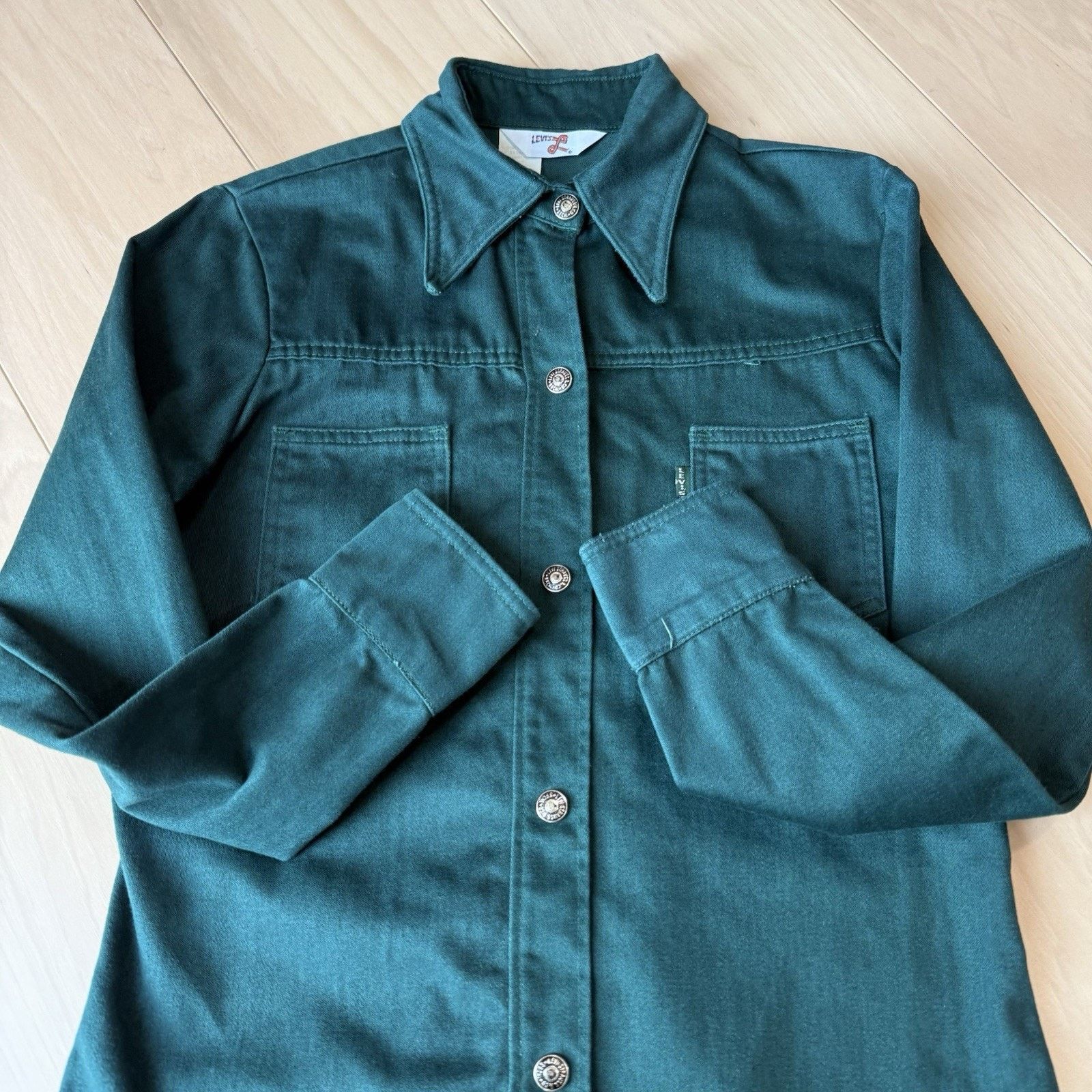 Levi's Vintage Levis Snap Shirt XS Green 70s Big E Made in USA Size US XS / EU 42 / 0 - 4 Thumbnail