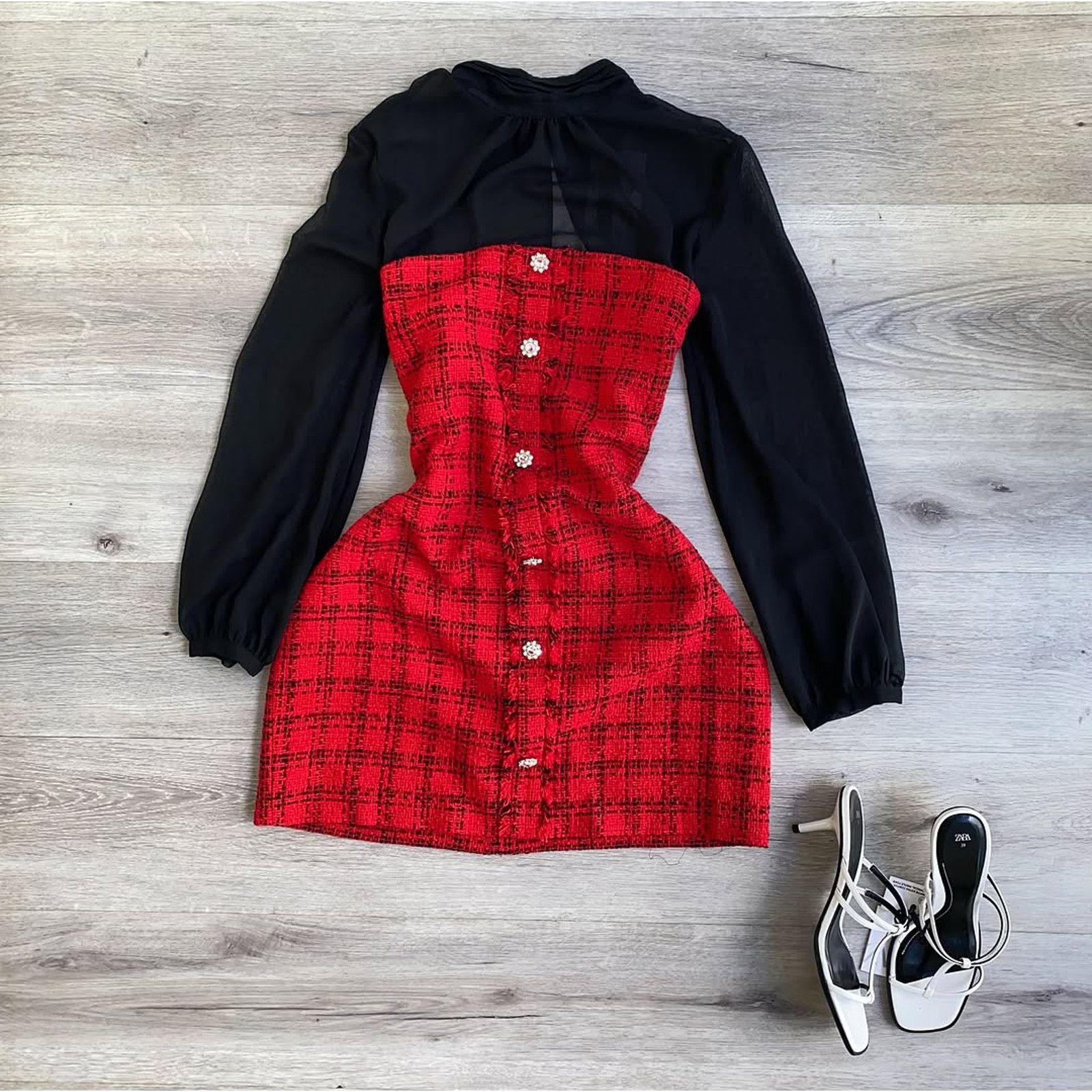 En Saison Faux Leather Dress
