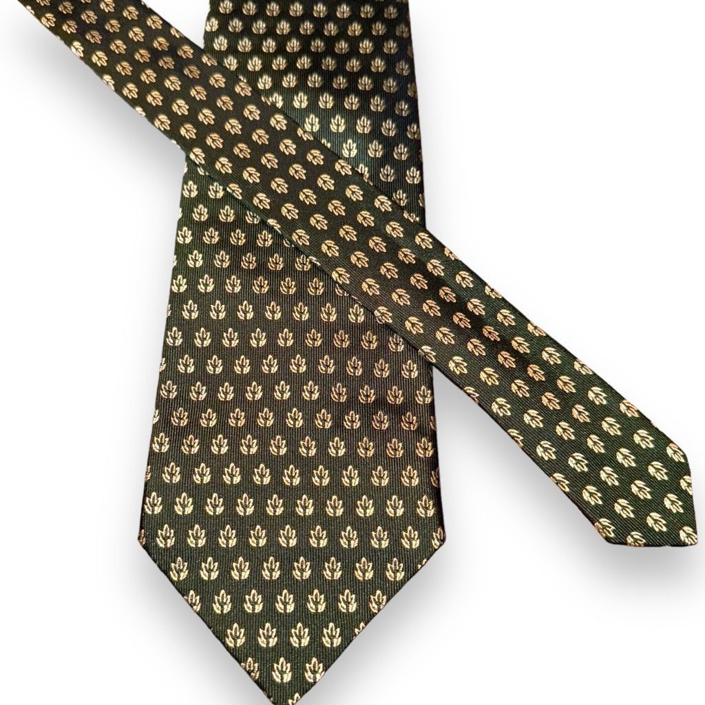 Polo Ralph Lauren Polo Ralph Lauren Green Leaf Motif Handmade in USA Silk Tie Size ONE SIZE - 1 Thumbnail