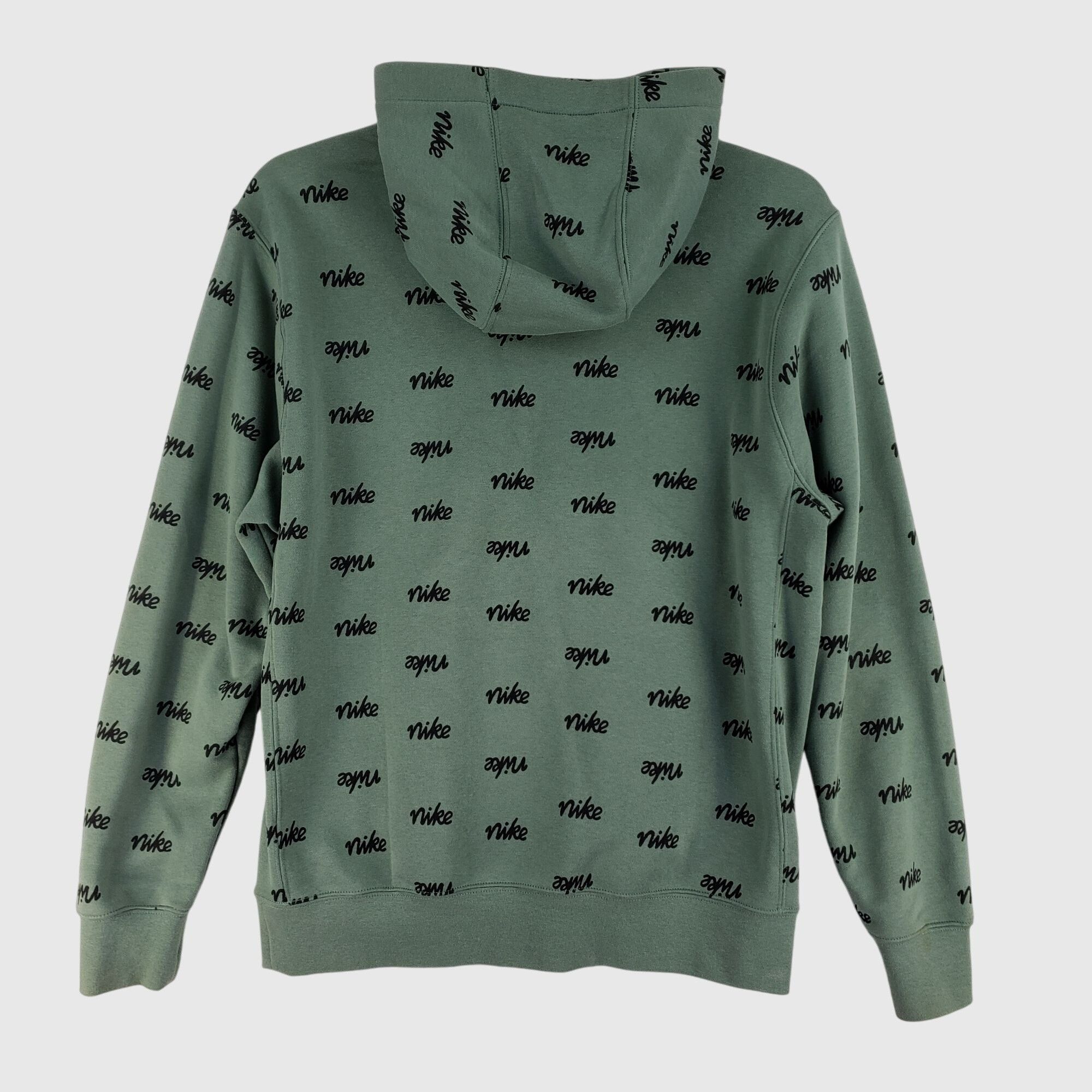 Nike Nike Green Pullover Hoodie With Logo Print & Drawstring Hood Size US M / EU 48-50 / 2 - 2 Thumbnail