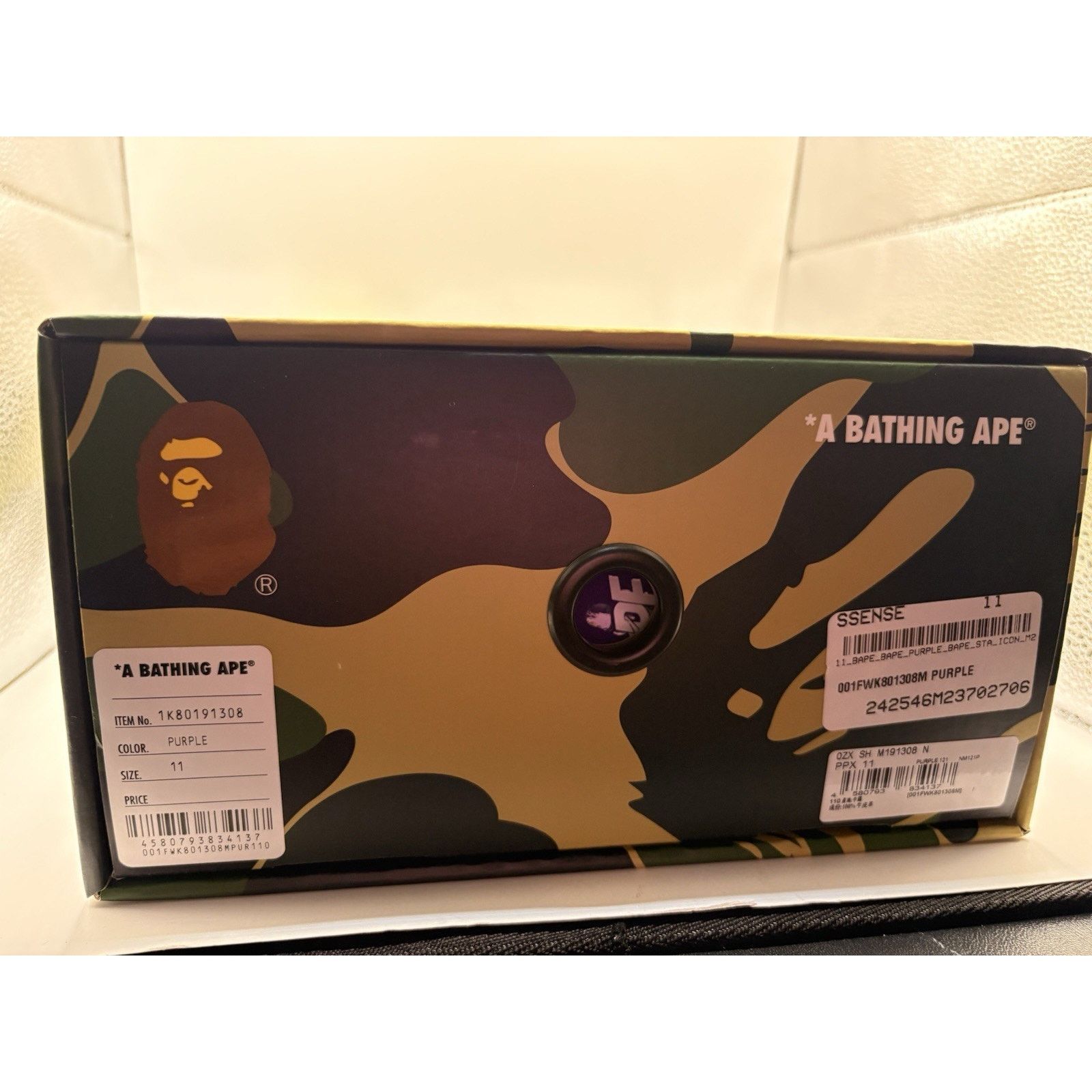 Bape A BATHING APE BAPE PURPLE SNEAKERS 11M WITH BOX Size US 11 / EU 44 - 10 Thumbnail