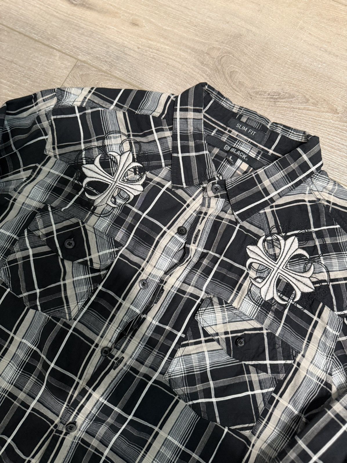 Vintage Vintage Chrome Hearts Inspired Flannel Size US L / EU 52-54 / 3 - 2 Thumbnail