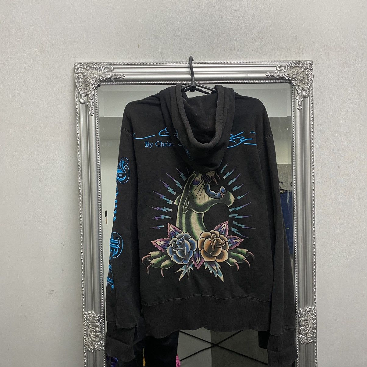 Ed Hardy Vintage Ed Hardy Zip Hoodie All Print By Christian Audigier Size US L / EU 52-54 / 3 - 10 Thumbnail