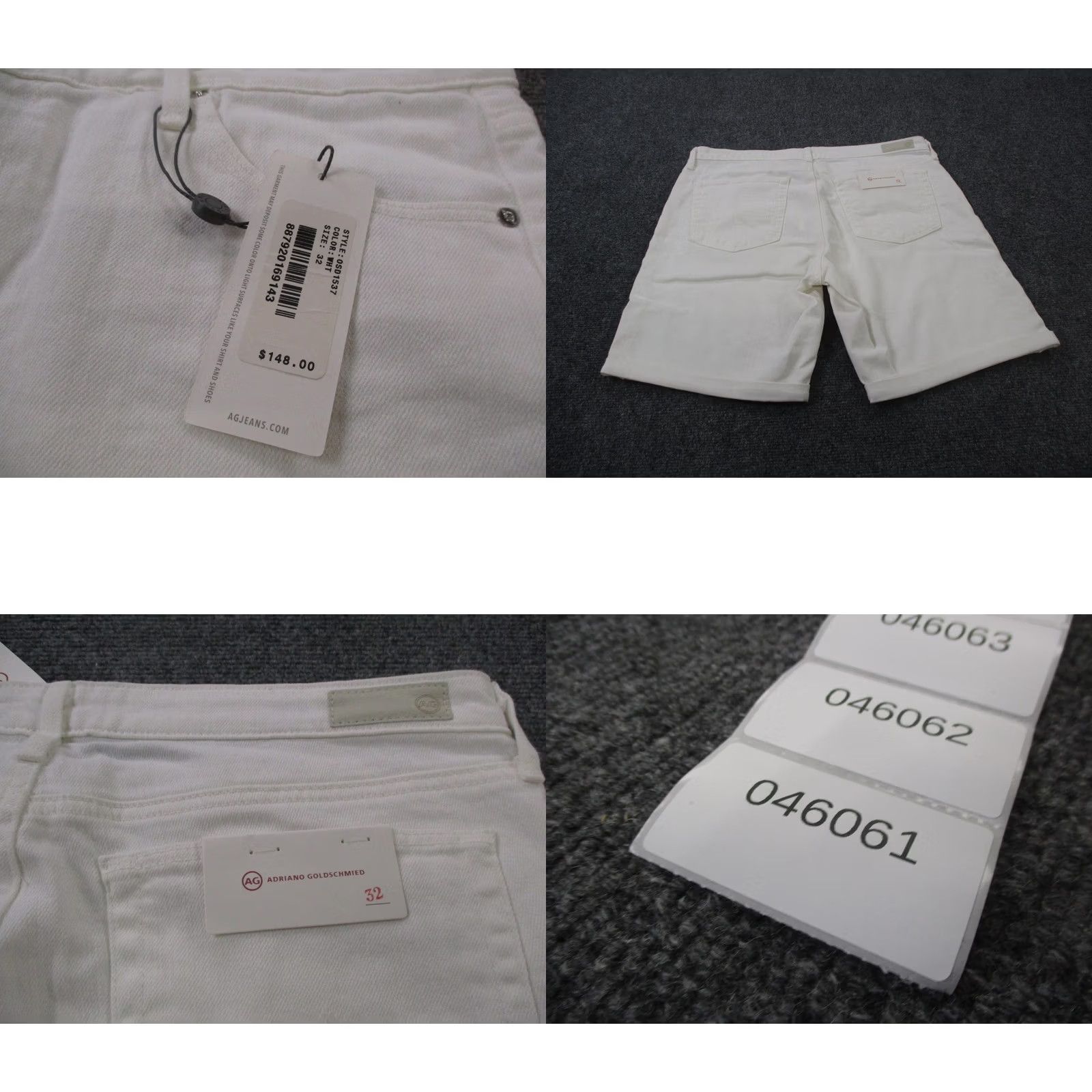 Denime AG Adriano Goldschmied Jeans Bermuda Womens 32 White Denim Brooke Regular Folded Hem AG USA Made NEW Size 24" / US 00 / IT 34 - 8 Thumbnail