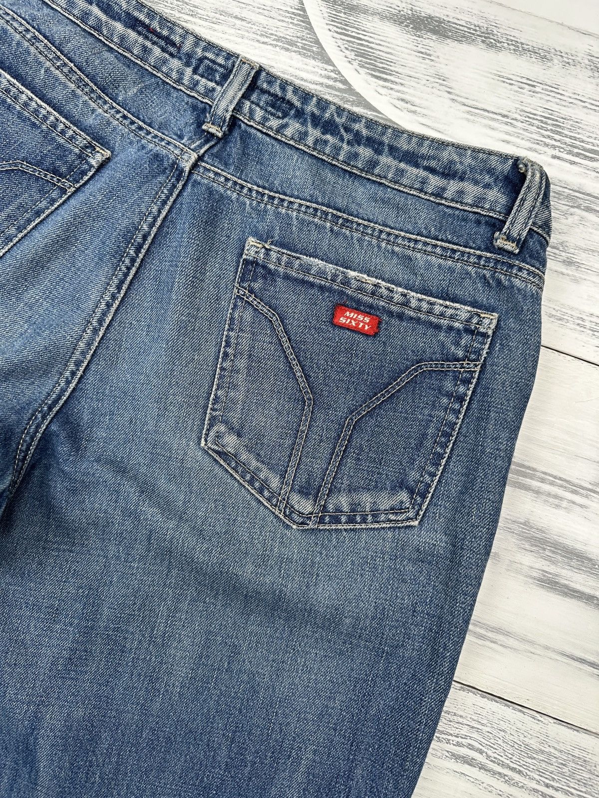 Miss Sixty Y2K MISS SIXTY Extra Low Ty Blue Flared Jeans Pants size 32 Size 30" / US 8 / IT 44 - 8 Thumbnail