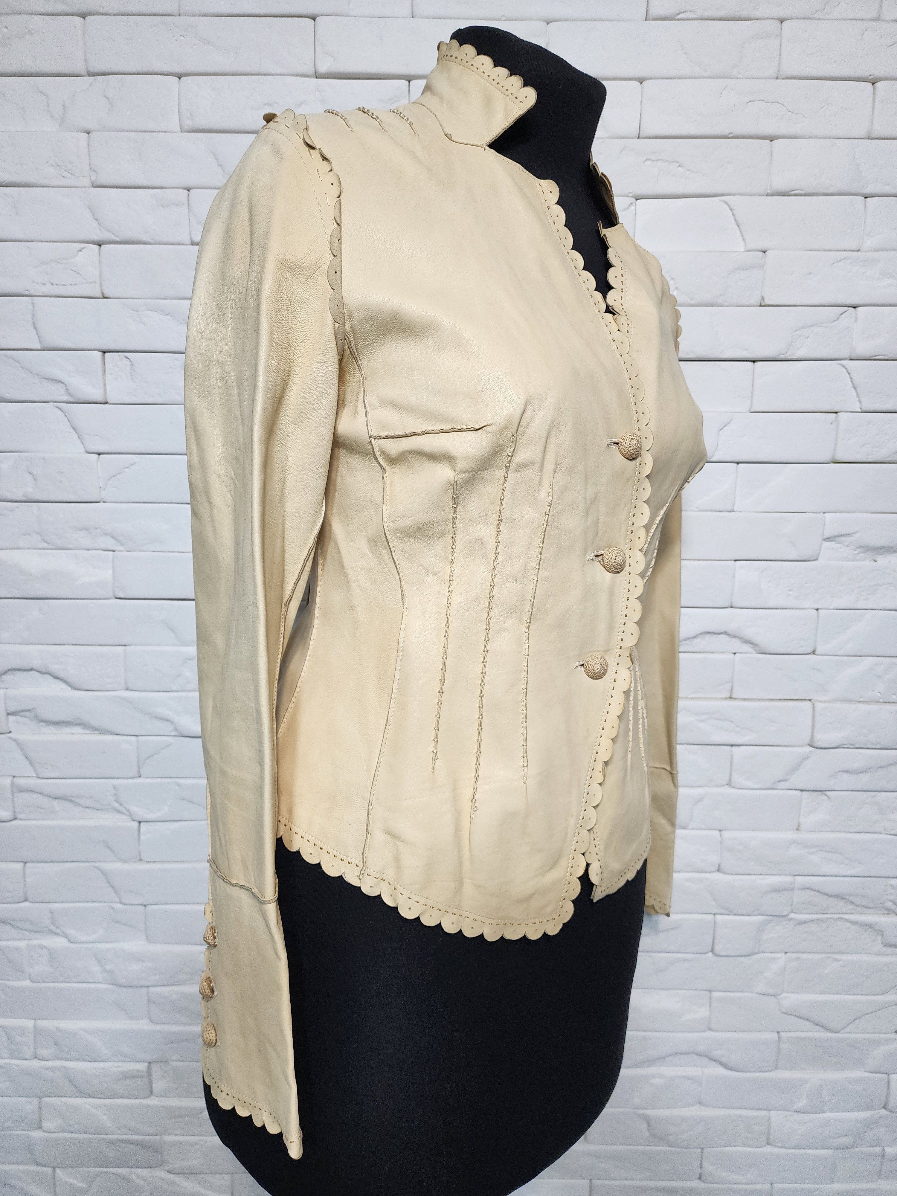 Genuine Leather Yellow Leather Jacket: Women's Lightweight Leather Jacket Size S / US 4 / IT 40 - 2 Thumbnail