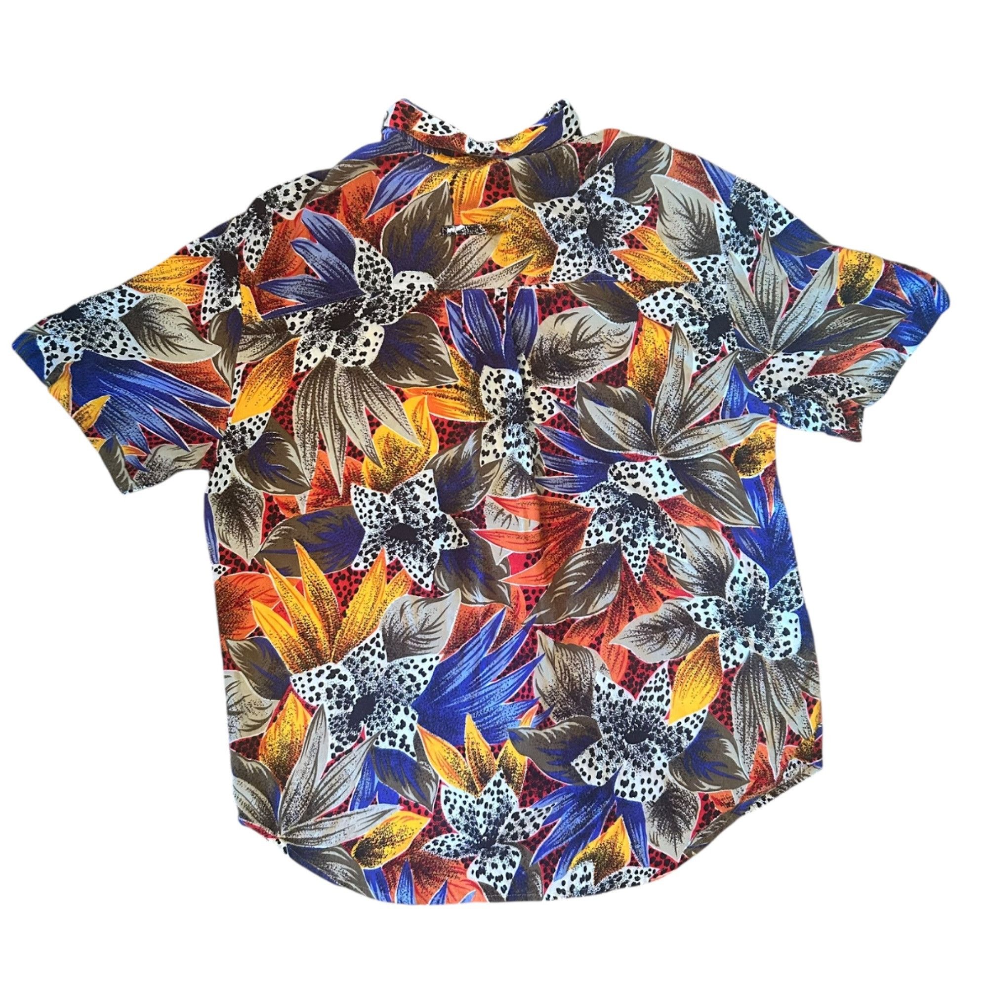 Vintage Vintage SK Wear Floral Vibrant Novelty Print 100% Rayon Blou Size L / US 10 / IT 46 - 5 Thumbnail