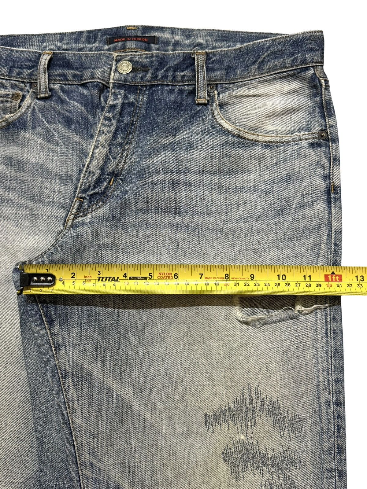 Blue Blue Japan Vintage 90s Japan Blue Way Thunder Wash Distressed Straight Size US 34 / EU 50 - 13 Thumbnail