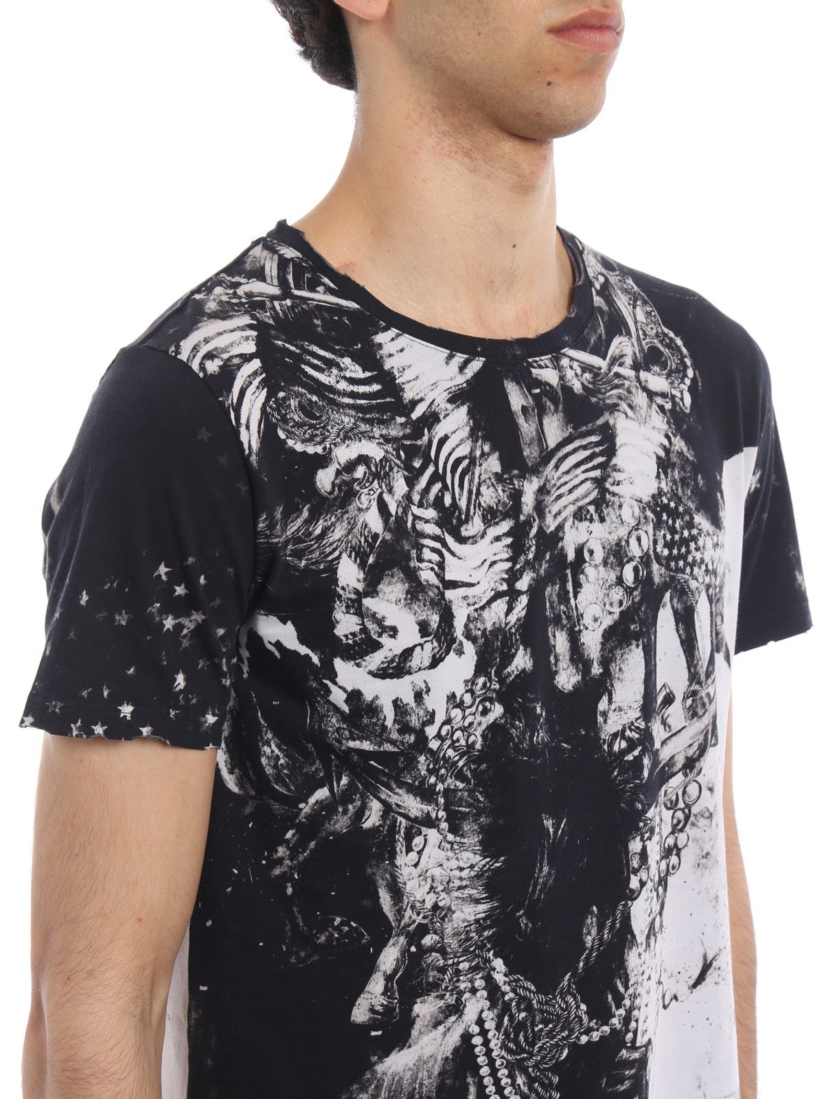 Balmain o1mle0125 Horse Print T-Shirt in Noir & Blanc Size US M / EU 48-50 / 2 - 5 Thumbnail