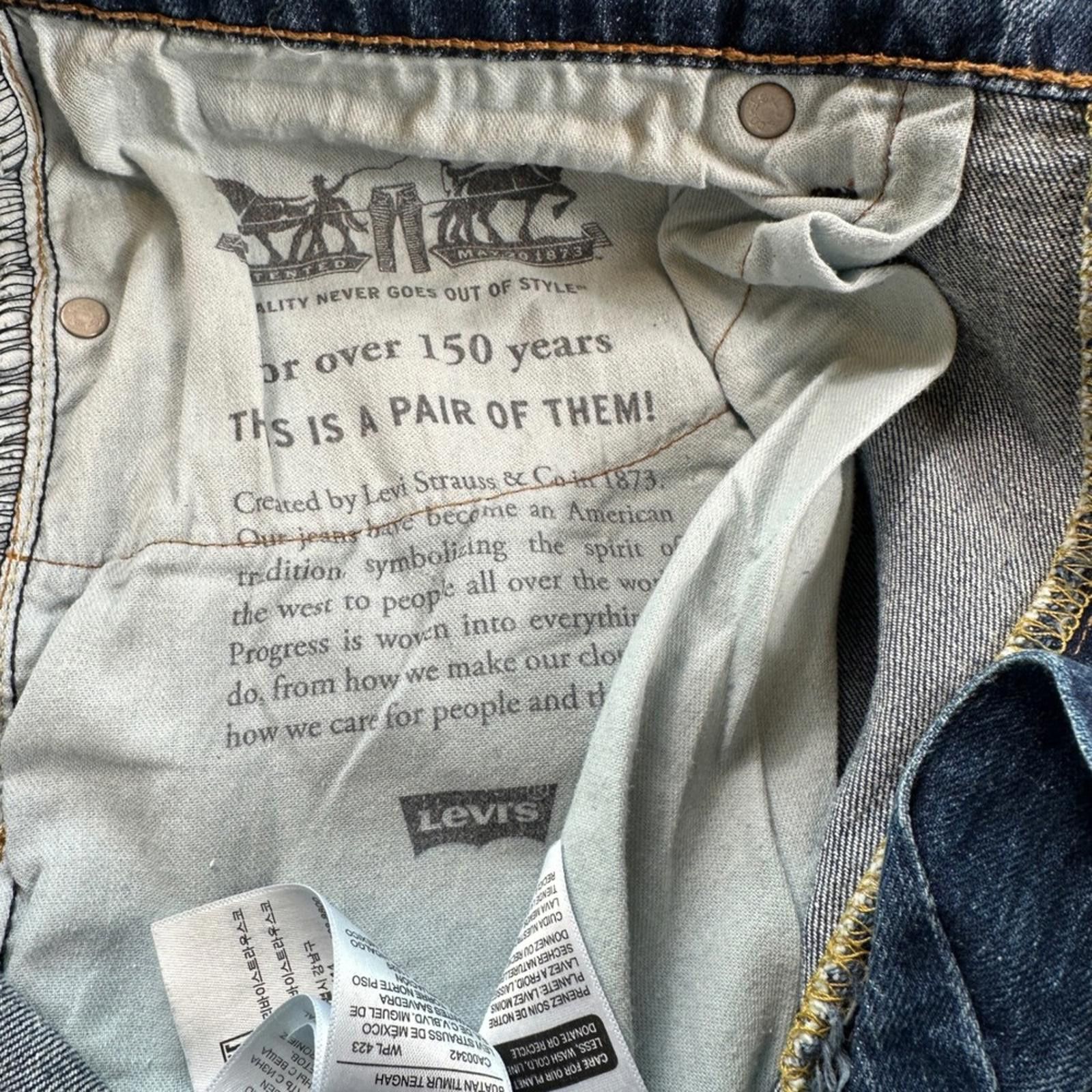 Levi's Levis 505 Jeans Regular Fit Mens 36x32 Blue Denim Straight Size US 36 / EU 52 - 7 Thumbnail