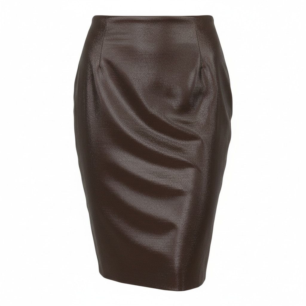 Max Mara EU52 W40 Brown Glitter Wool Blend Midi Skirt 88689 Size 40" / US 18 - 1 Thumbnail