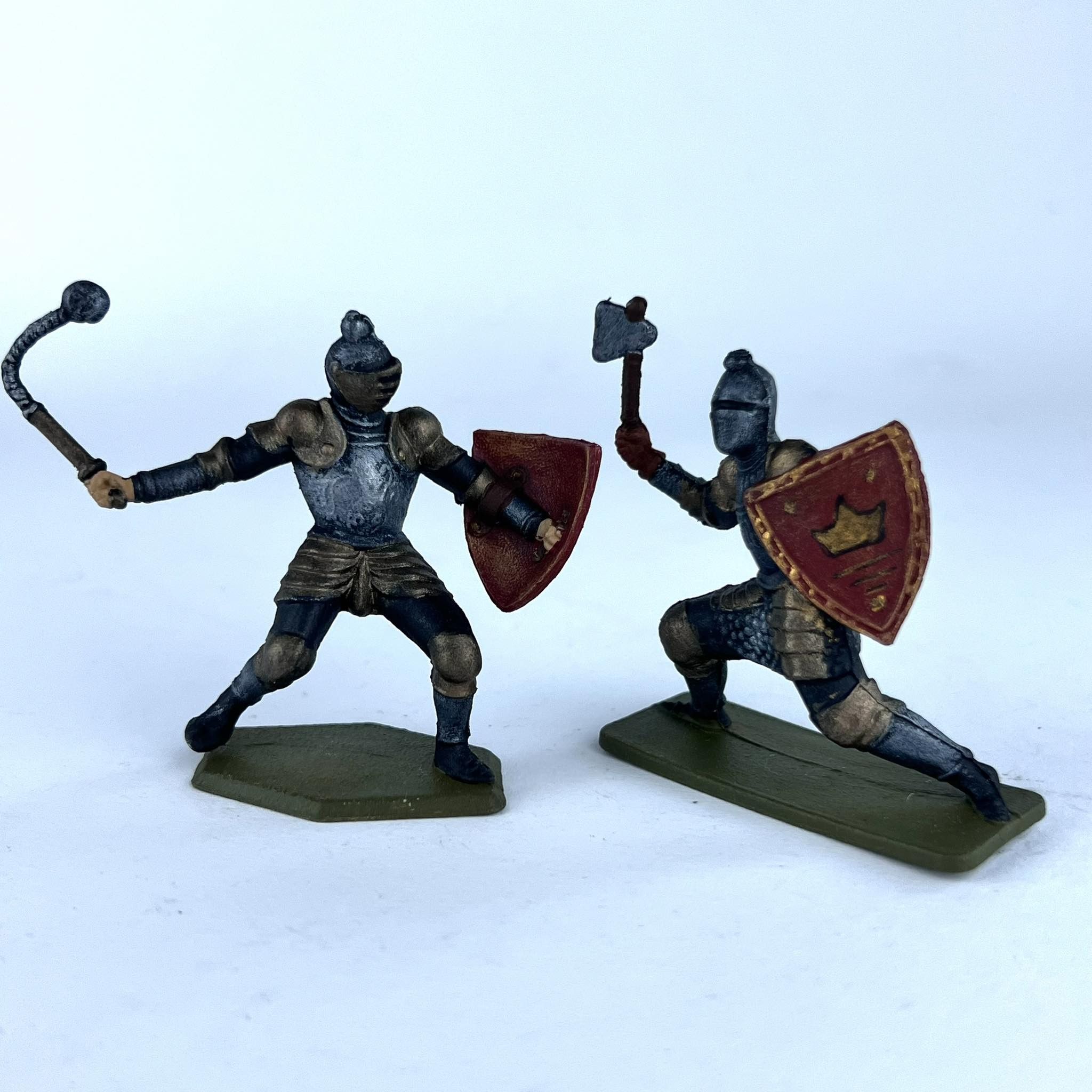 Vintage Soviet Plastic Toy Set of 5 Soldiers Knights