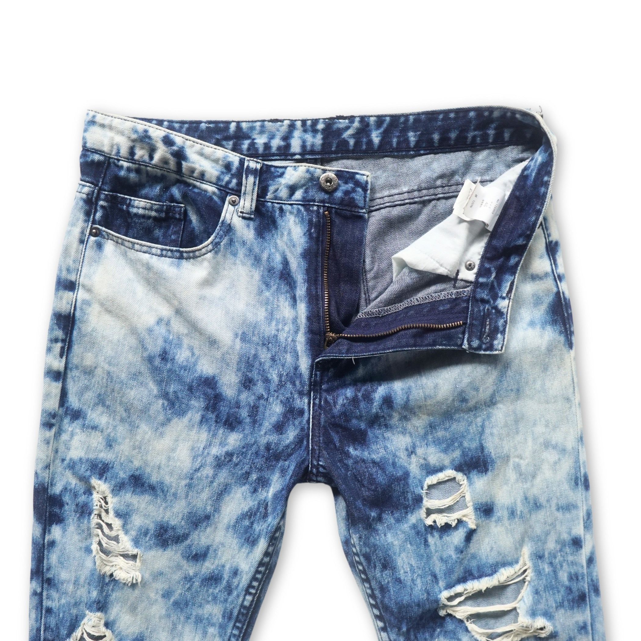 Japanese Brand RINGS Acid Wash Distressed Ripped Jeans Size US 32 / EU 48 - 4 Thumbnail