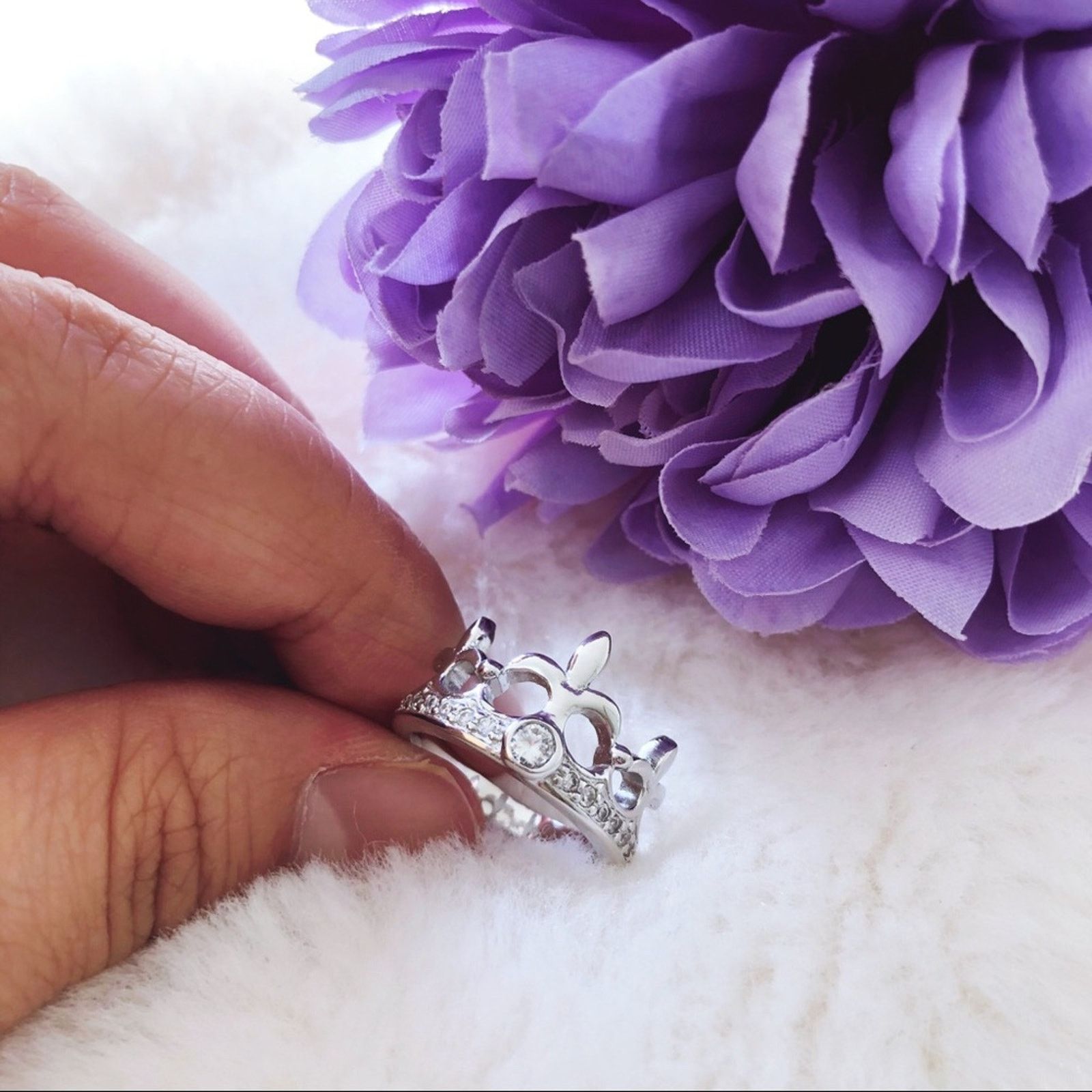 Other Sterling Silver Crown Ring Size ONE SIZE - 1 Thumbnail