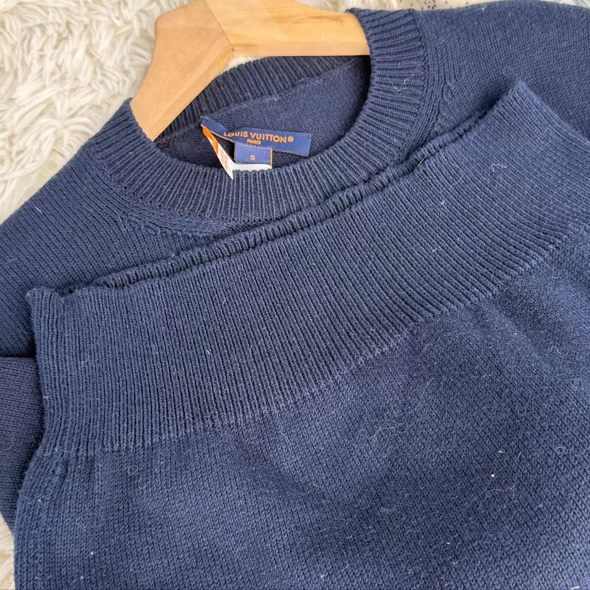 Louis Vuitton Louis Vuitton longsleeve knit sweater navy blue Size US S / EU 44-46 / 1 - 4 Thumbnail