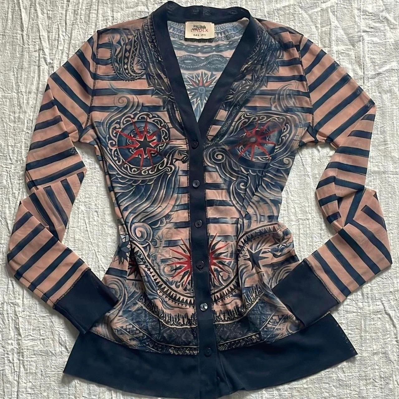 Jean Paul Gaultier Jean Paul Gauliter X Lindex Tattoo-Mesh Top Size S / US 4 / IT 40 - 1 Thumbnail