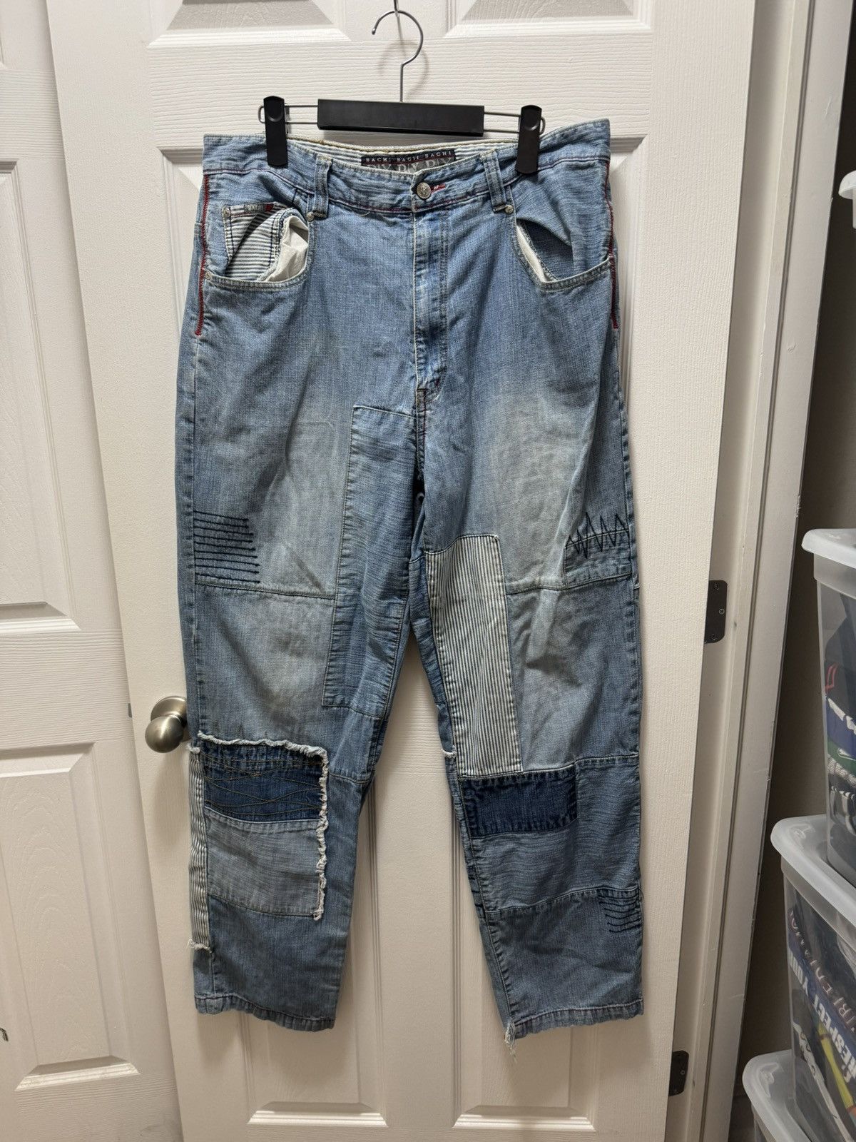 Japanese Brand Bachi Exchange Custom Patchwork Denim Scarecrow Jeans Baggy Size US 34 / EU 50 - 1 Thumbnail