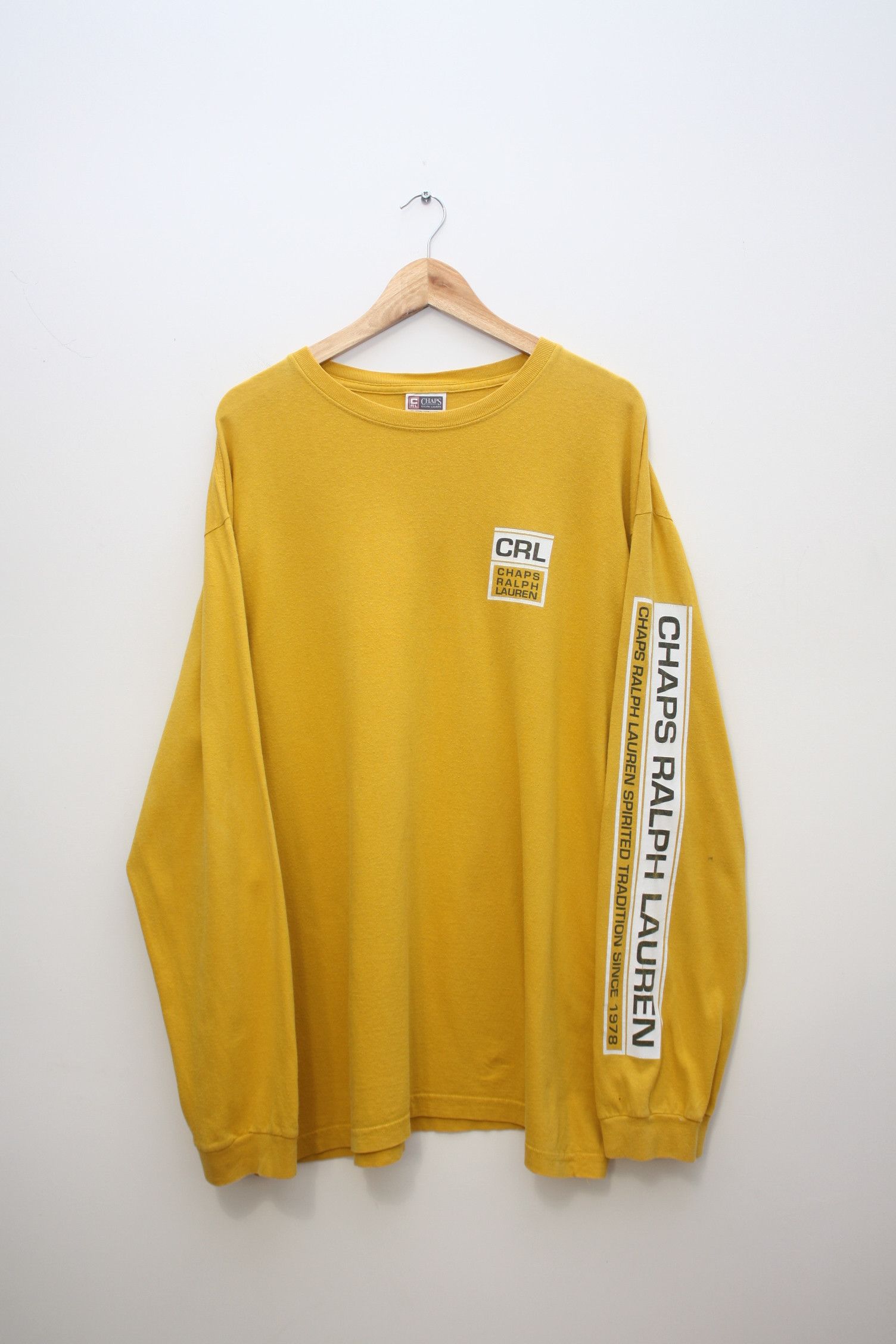 Chaps Ralph Lauren Chaps Ralph Laurent Yellow Vintage Long Sleeve Tee XL Size US XL / EU 56 / 4 - 2 Thumbnail