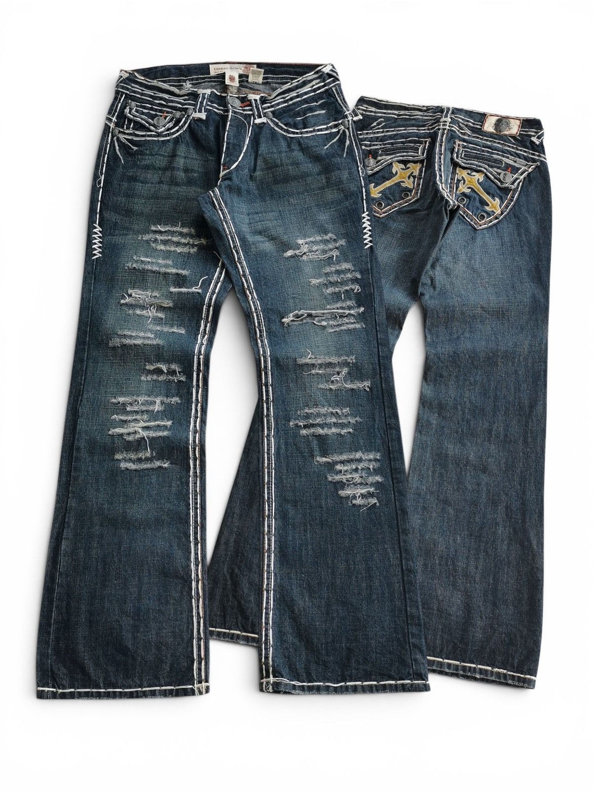 Other Flared Vintage Laguna Beach Big Stitch Denim Bootcut Jeans Size US 33 - 1 Thumbnail