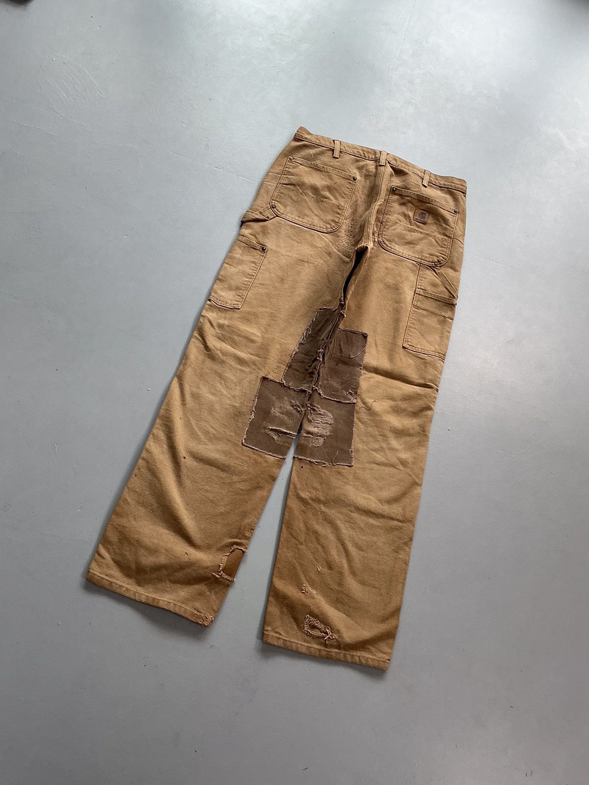 Carhartt Vintage Carhartt B136 BRN double knee rework workwear denim Size US 34 / EU 50 - 9 Thumbnail