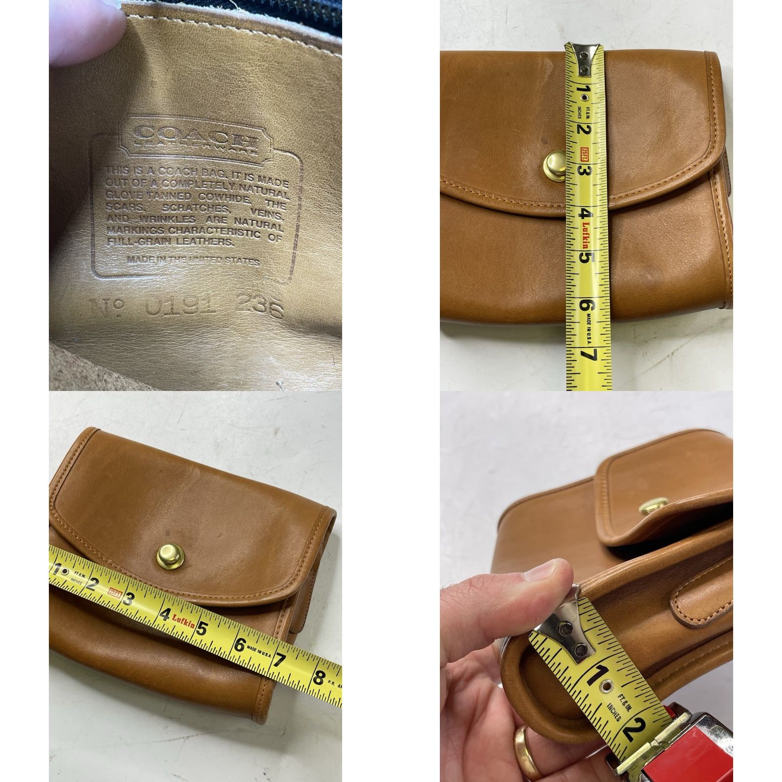Coach VINTAGE Coach Chrystie Tan Leather Bag Satchel Flap Brass Hardware Crossbody Bag Charm Brown Leather Women/Men? Unisex Adults Size ONE SIZE - 8 Thumbnail