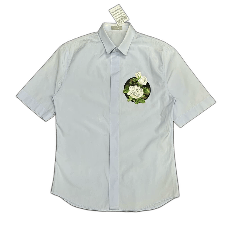 Dior Floral Embroidery Short Sleeve Shirt