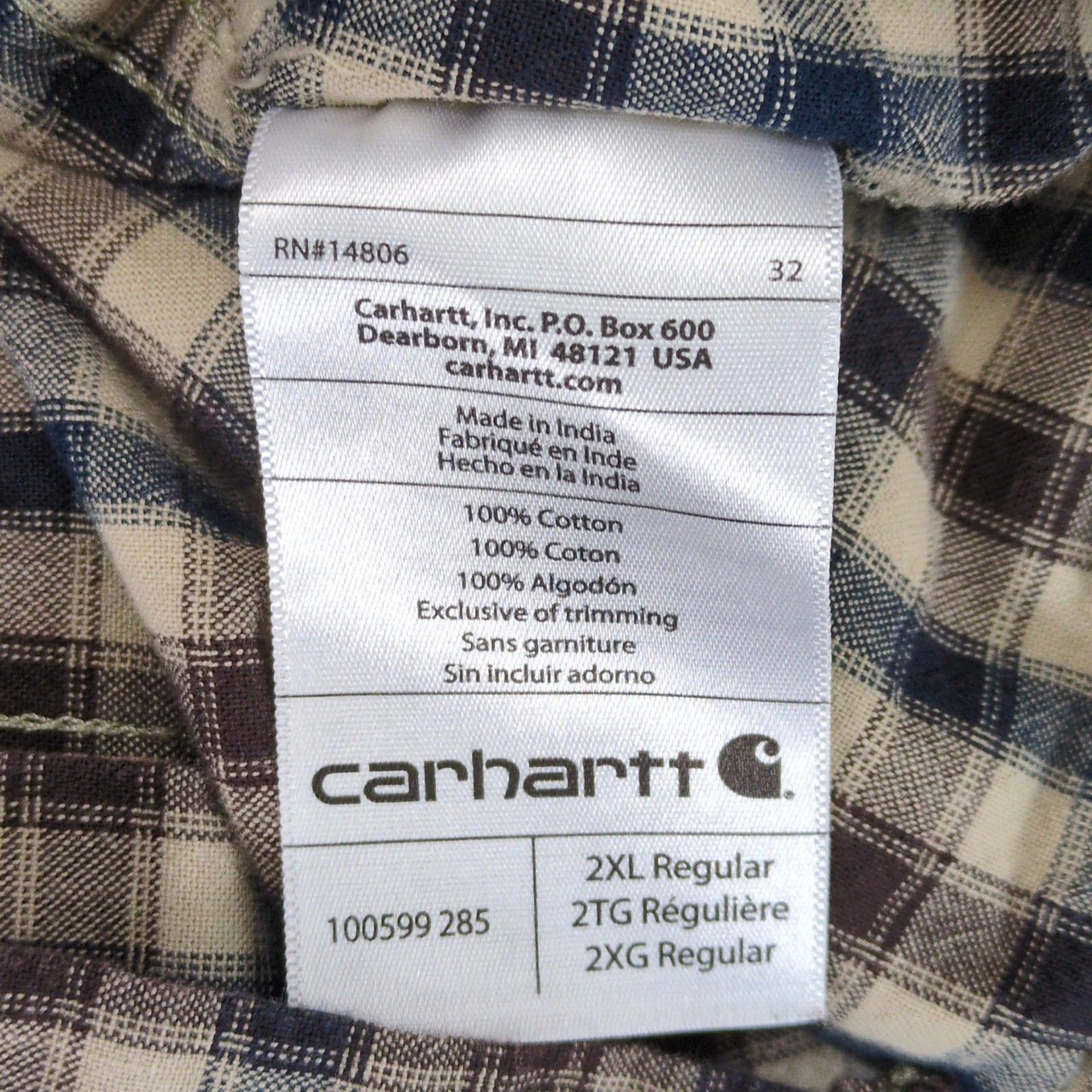 Carhartt Carhartt Men's 2XL Plaid Flannel Button Long Sleeve Shirt Size US XXL / EU 58 / 5 - 5 Thumbnail