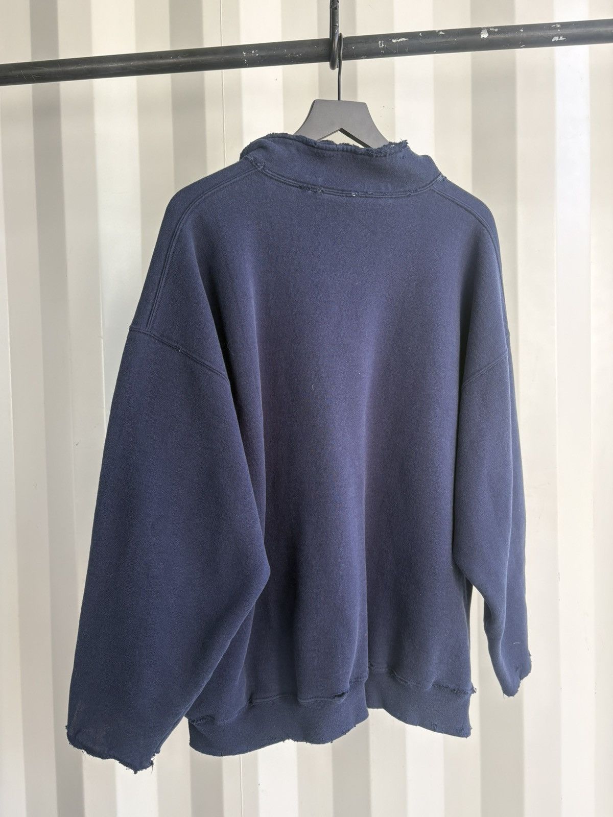 Vintage Thrashed 1/4 Zip Distressed Faded Sweater Grunge Boxy Size US XXL / EU 58 / 5 - 3 Thumbnail