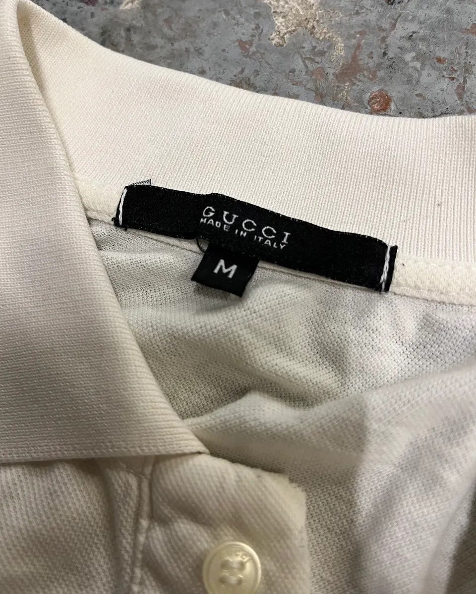 Gucci 2010s Gucci White Embroidered Logo Polo Size US M / EU 48-50 / 2 - 9 Thumbnail