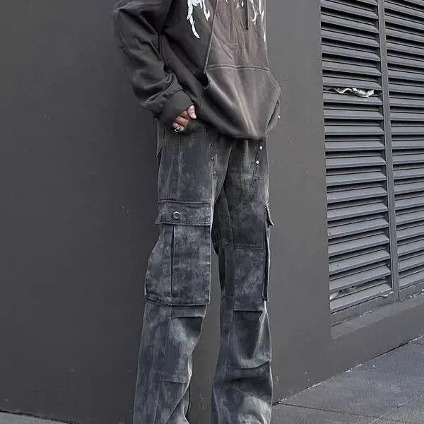 Japanese Brand Mizuho x Miyo Camouflage Grey Work Loose Hip Hop Jeans Size US 32 / EU 48 - 6 Thumbnail