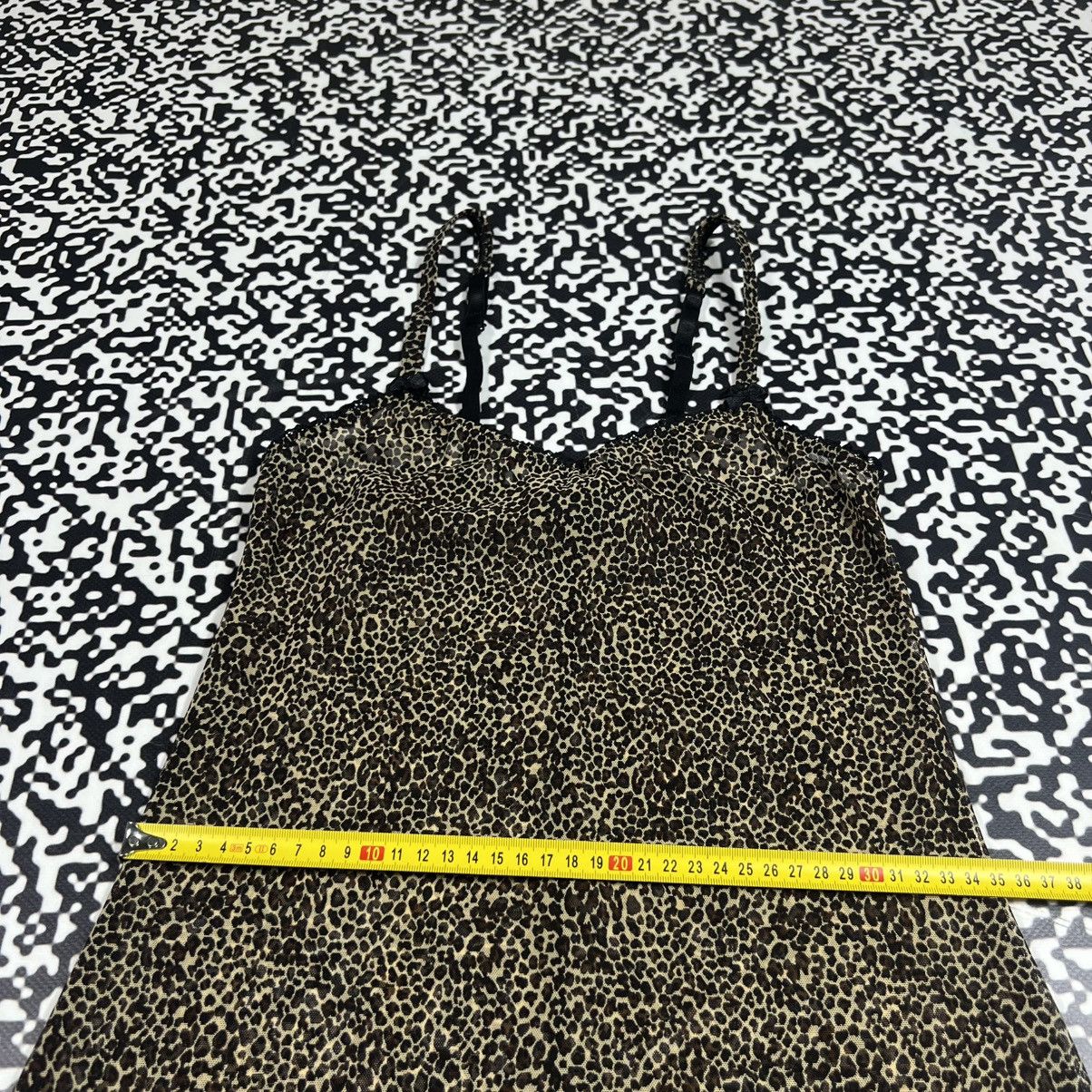 Japanese Brand Vintage Y2K Leopard Sexy Mesh Retro Style Nightie Mini Dress Size S / US 4 / IT 40 - 15 Thumbnail