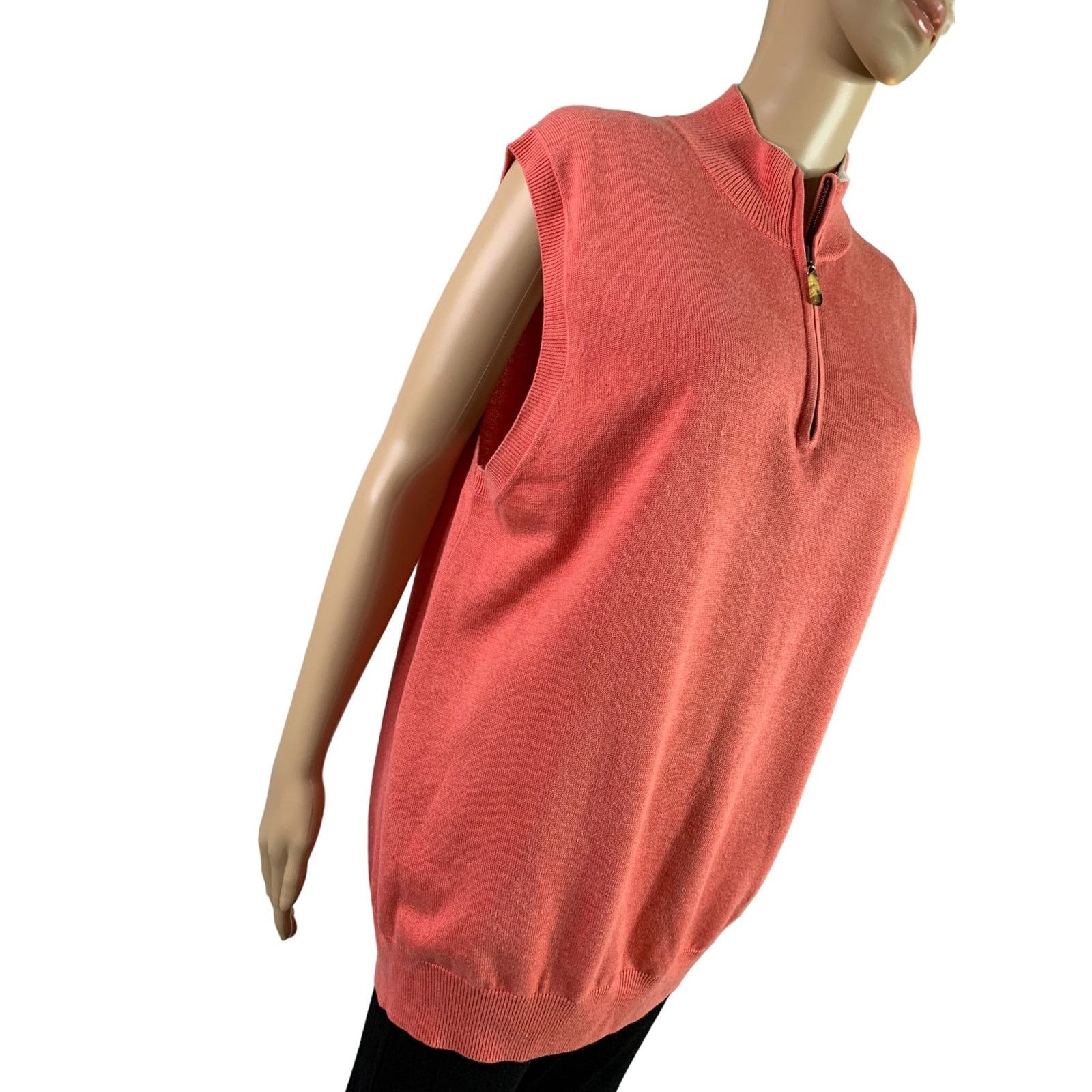 Peter Millar Peter Millar Mens Sz L 1/4 Zip Golf Vest Silk Cashmere Blend Size US L / EU 52-54 / 3 - 3 Thumbnail