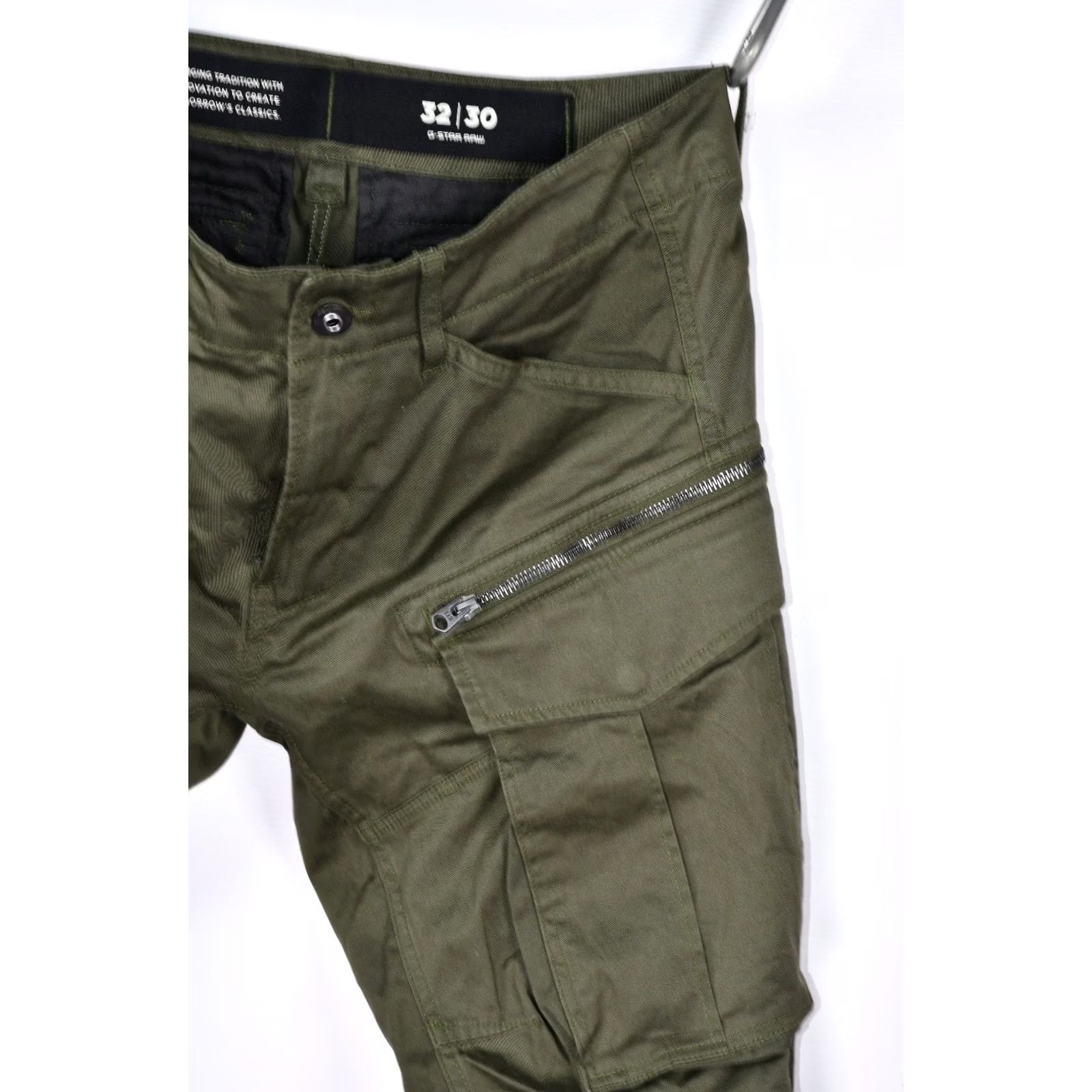 G-Star G-Star Rovic Zip 3D Regular Tapered Green Cargo Pants Men W32 L30 Size US 32 / EU 48 - 4 Thumbnail