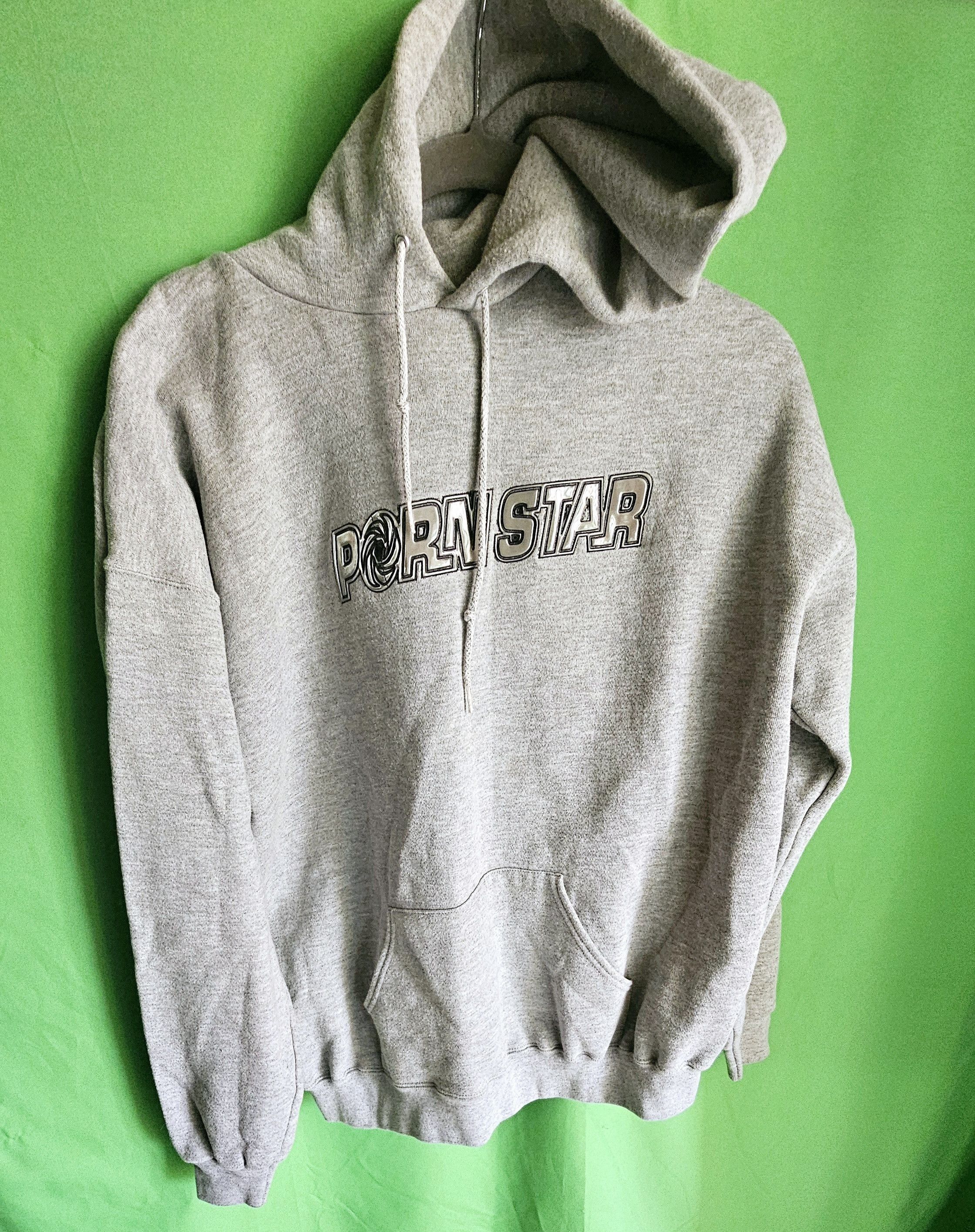 image of Vintage Porn Star Skater Hoodie in Grey, Men's (Size XL)