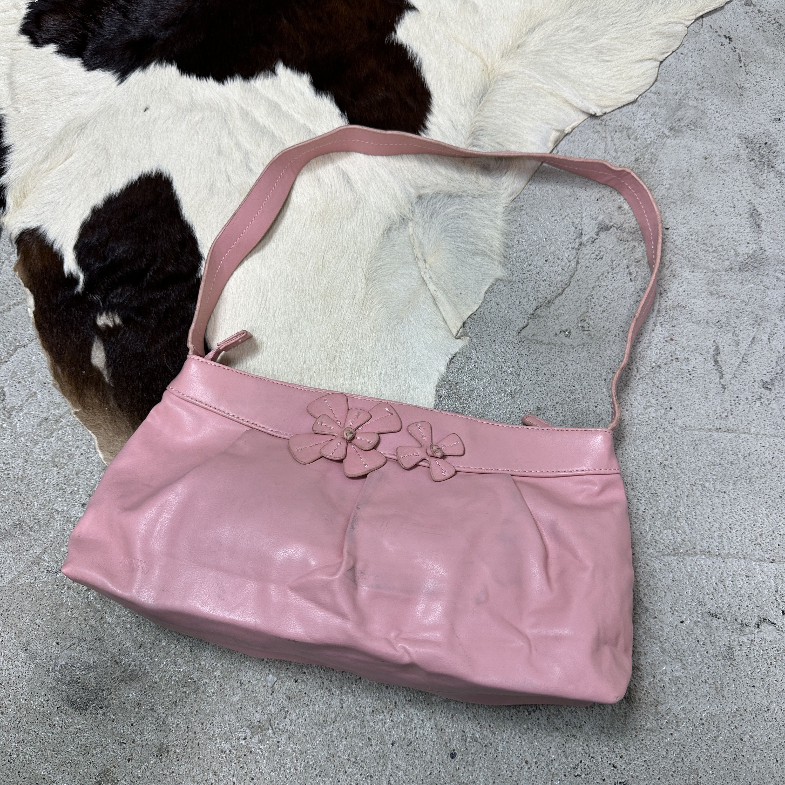 Vintage Vintage Avant Garde Baby Pink Flowers Shoulder Bag Y2K Size ONE SIZE - 2 Thumbnail
