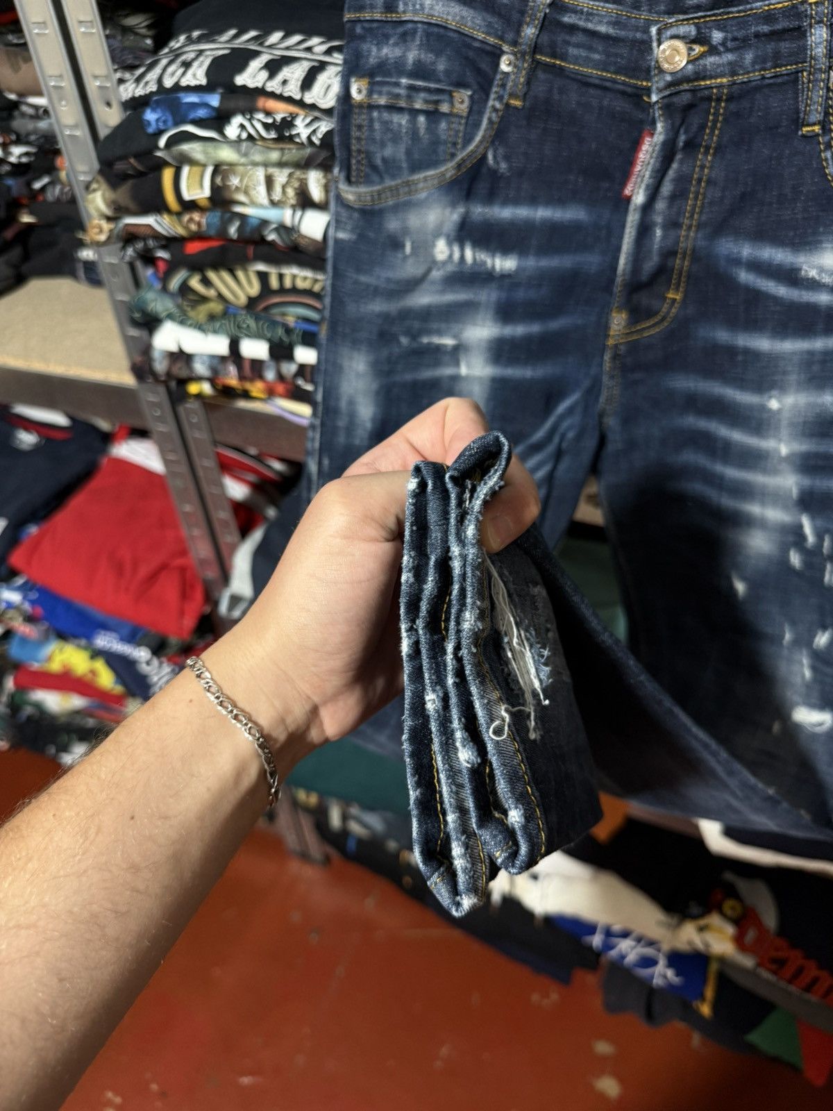 Dsquared2 Rare Luxury Dsquared2 Distressed Denim Navy Jeans Y2K Hype Size US 30 / EU 46 - 9 Thumbnail
