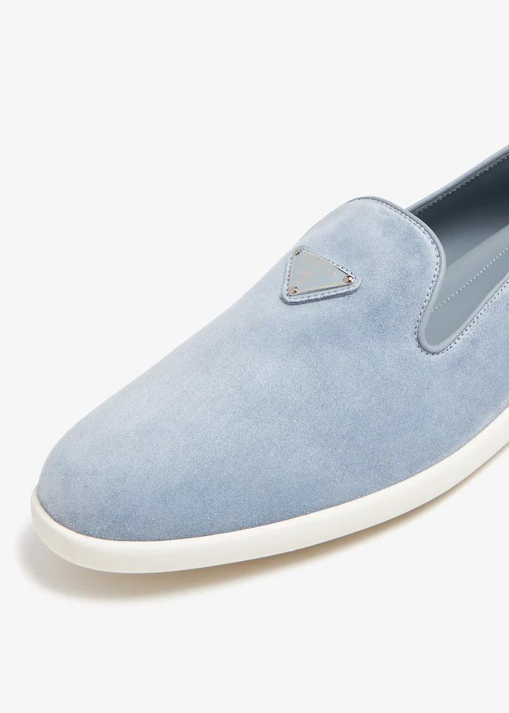 Prada o1srvl11e0226 Suede Slippers in Blue Size US 11 / EU 44 - 2 Thumbnail