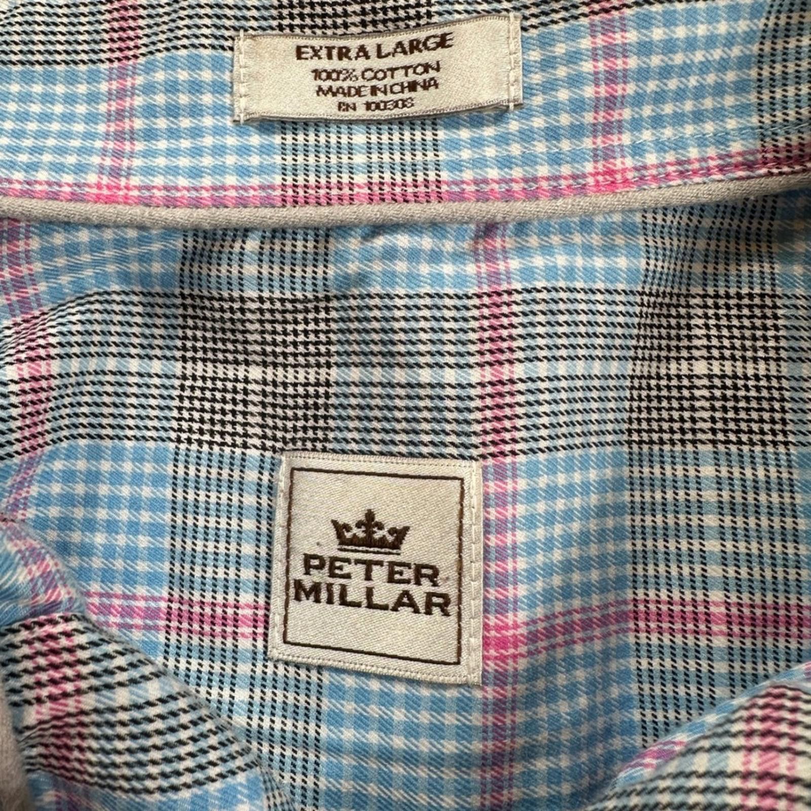 Peter Millar Peter Millar Mens Button Down Shirt XL Plaid Long Sleeve Size US XL / EU 56 / 4 - 3 Thumbnail