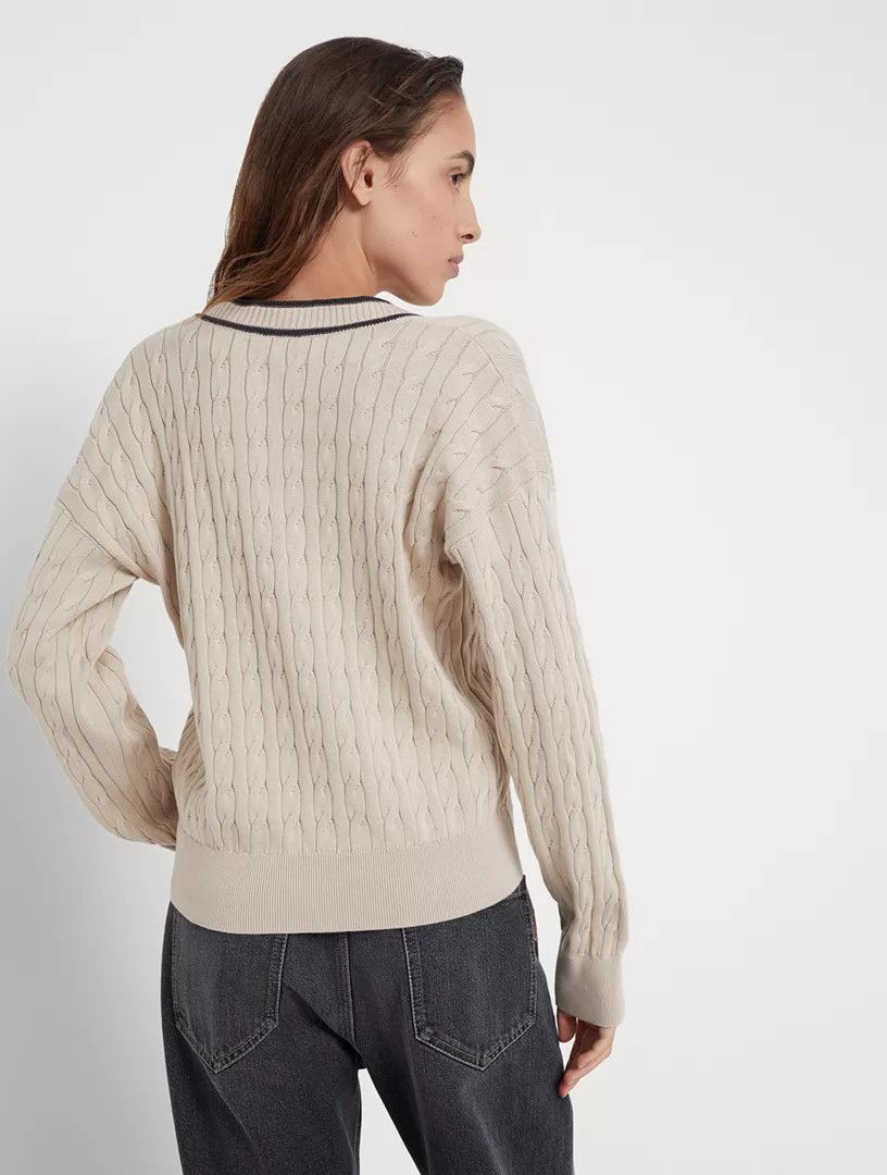 Brunello Cucinelli o1la1rc1a0425 Sweater in Beige Size S / US 4 / IT 40 - 3 Thumbnail