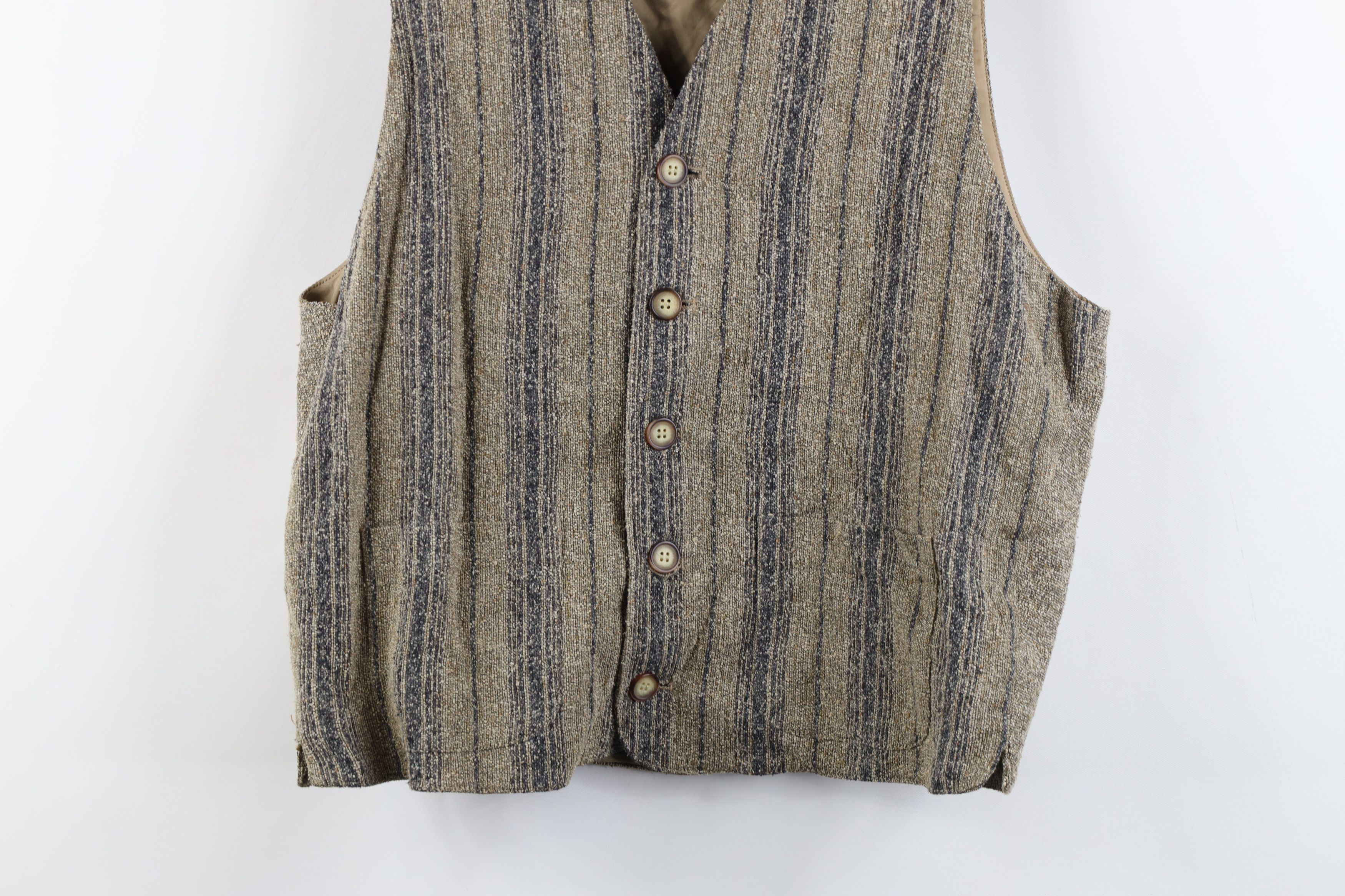Vintage Vintage 90s Streetwear Silk Blend Tweed Button Vest Jacket Size US M / EU 48-50 / 2 - 3 Thumbnail