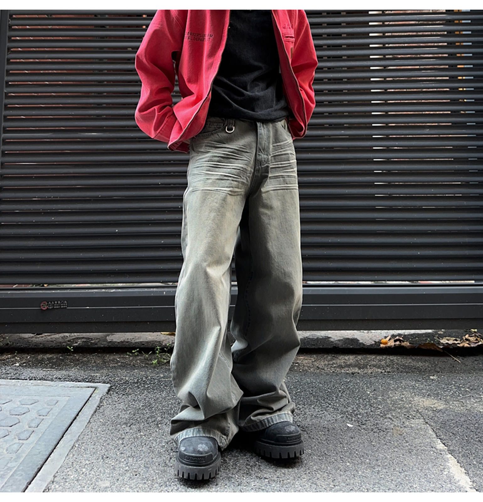 Jean × Vintage Stylish Wide-Legged Denim Pants - Urban Vintage Aesthetic Size US 32 / EU 48 - 9 Thumbnail