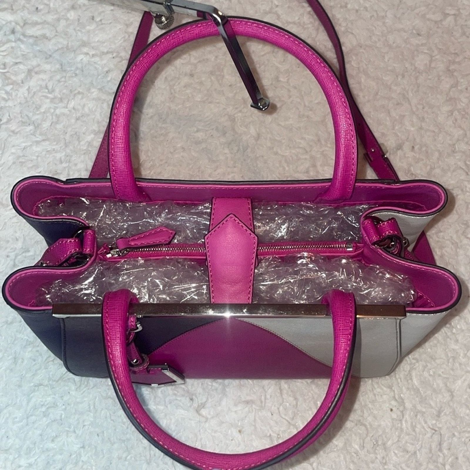 Fendi Fendi 2Jours Petite Geometric Satchel Magenta Multi Size ONE SIZE - 11 Thumbnail