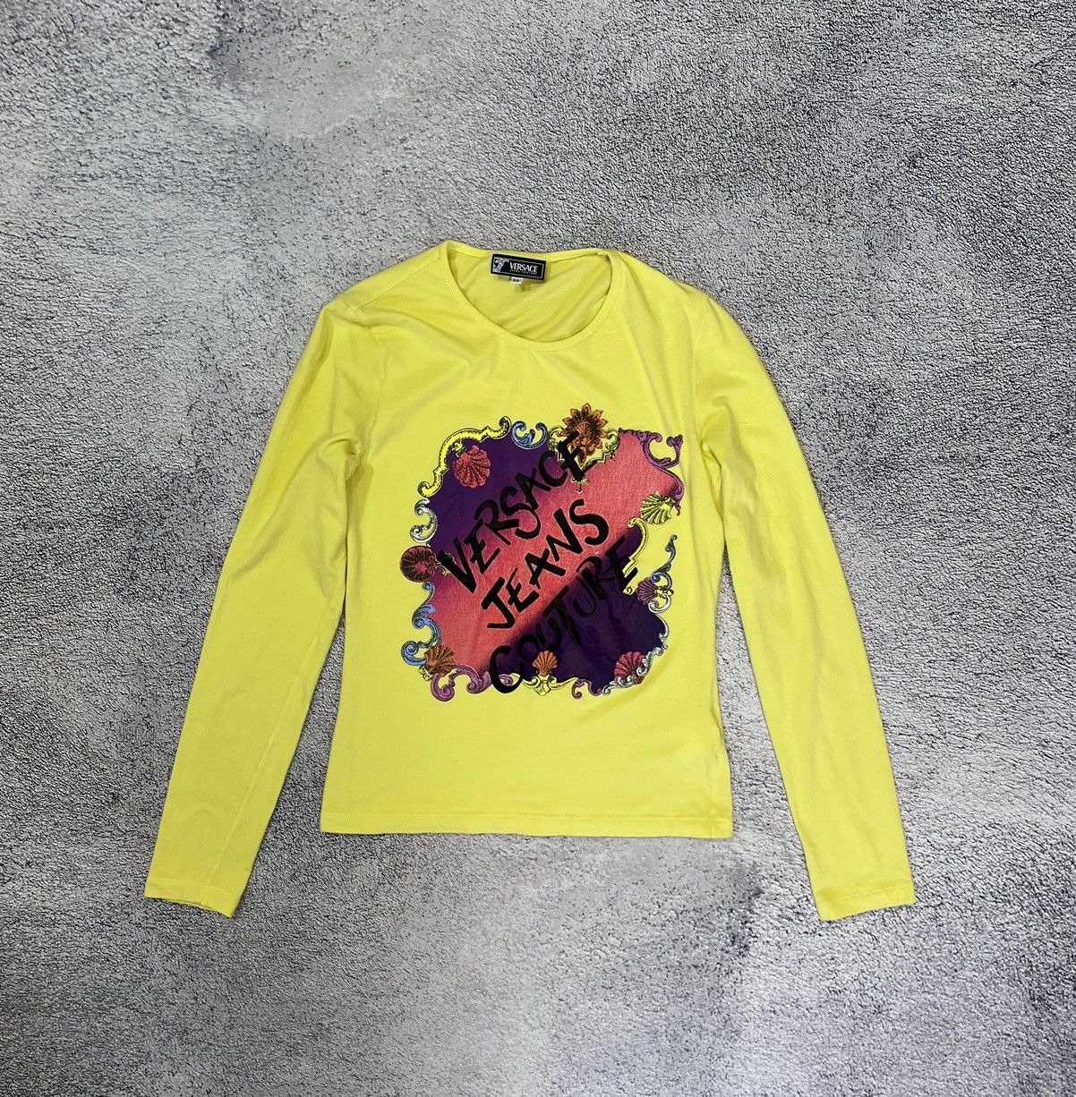 Versace Jeans Couture Versace Jeans Couture Yellow Floral Long Sleeve Top M Stretc Size M / US 6-8 / IT 42-44 - 4 Thumbnail