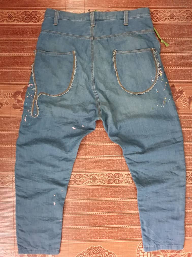 Issey Miyake 💥Frapbois splash paint art Issey miyake denim pant Size US 33 - 11 Thumbnail