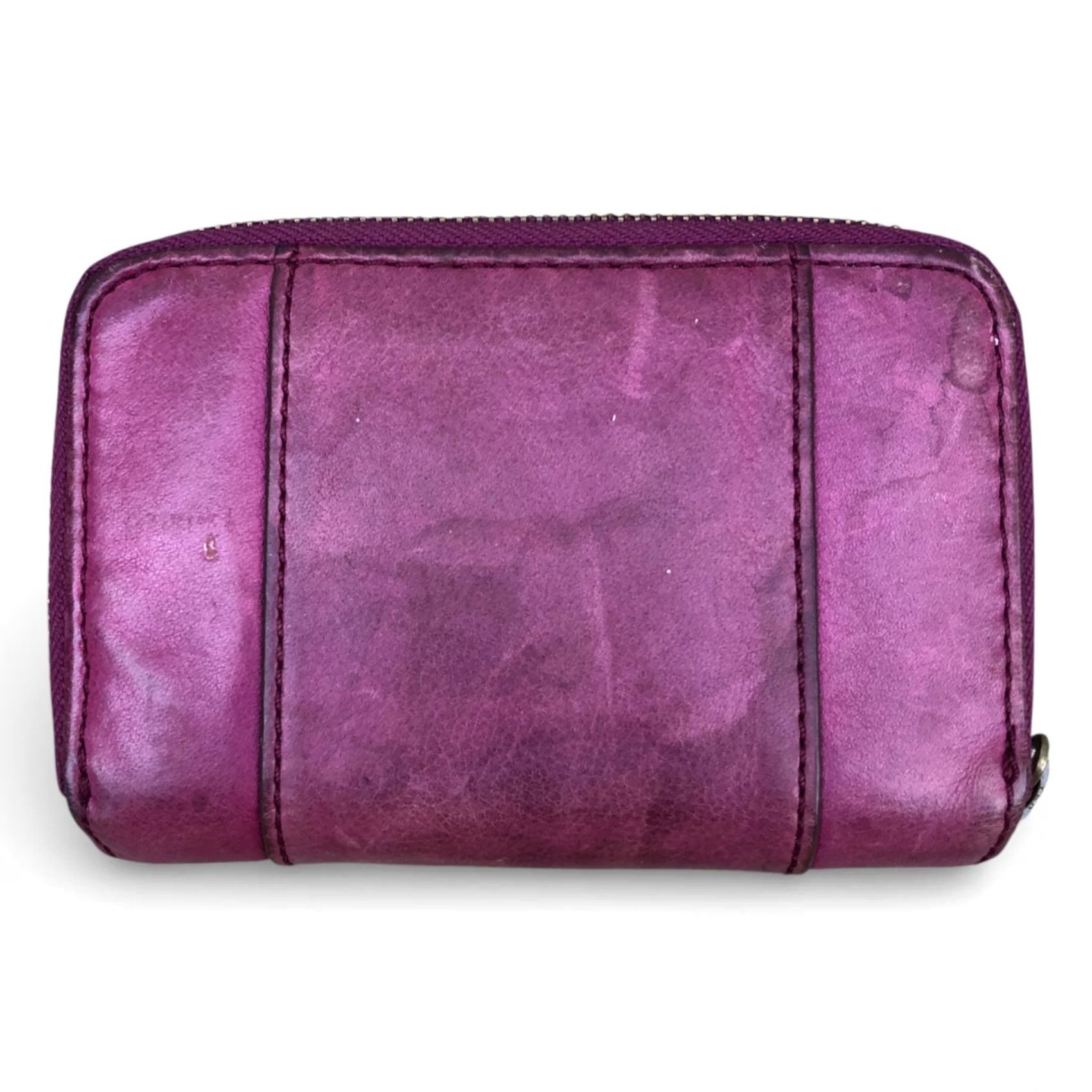 Fossil Vintage Fossil Explorer Leather Wallet Bifold Purple 6" x 4" Womens One Size Leather Purple Credit Card Wallet Size ONE SIZE - 2 Thumbnail