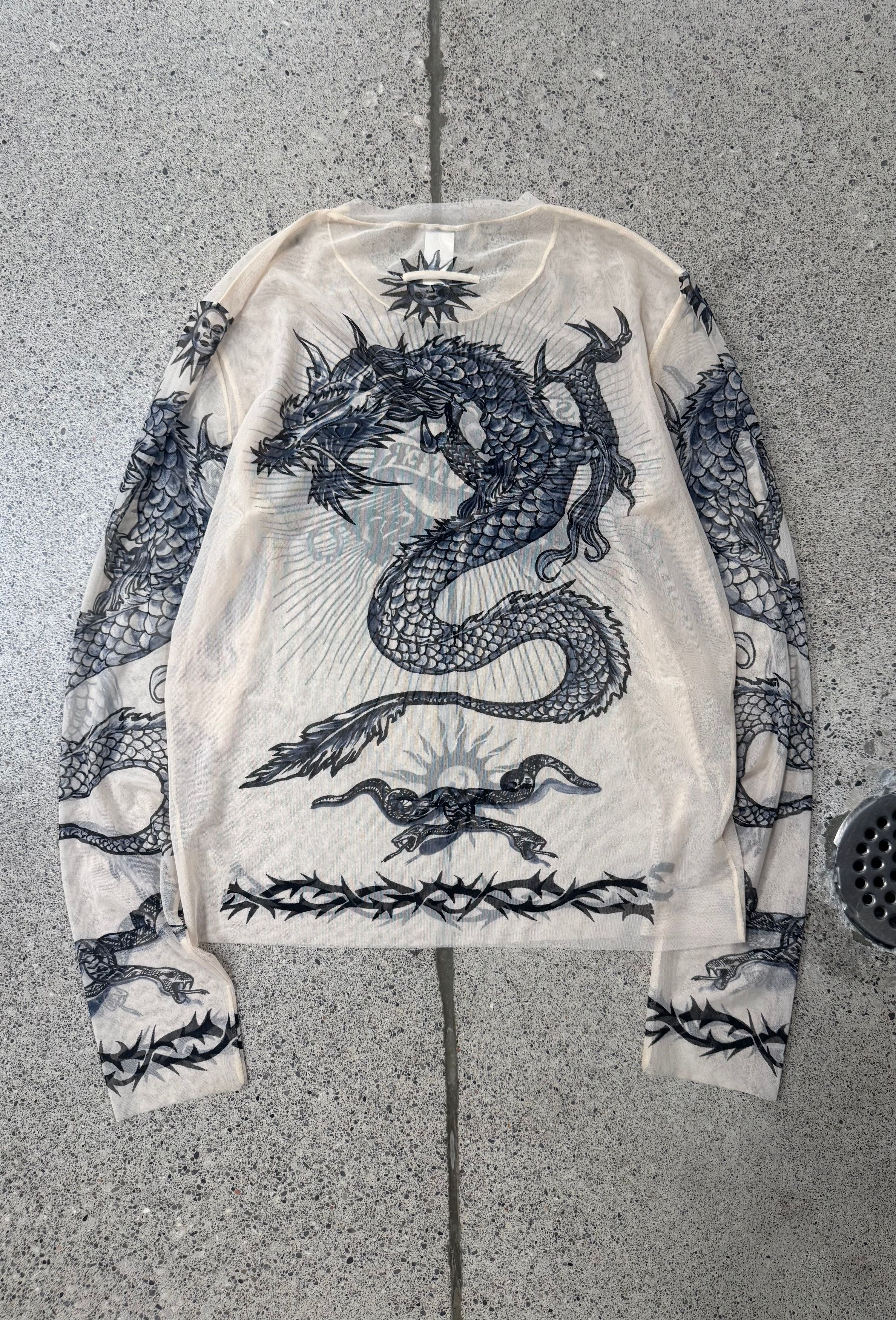 Jean Paul Gaultier SS1996 Jean Paul Gaultier ‘Safe Sex Forever’ Mesh Shirt Size US L / EU 52-54 / 3 - 4 Thumbnail