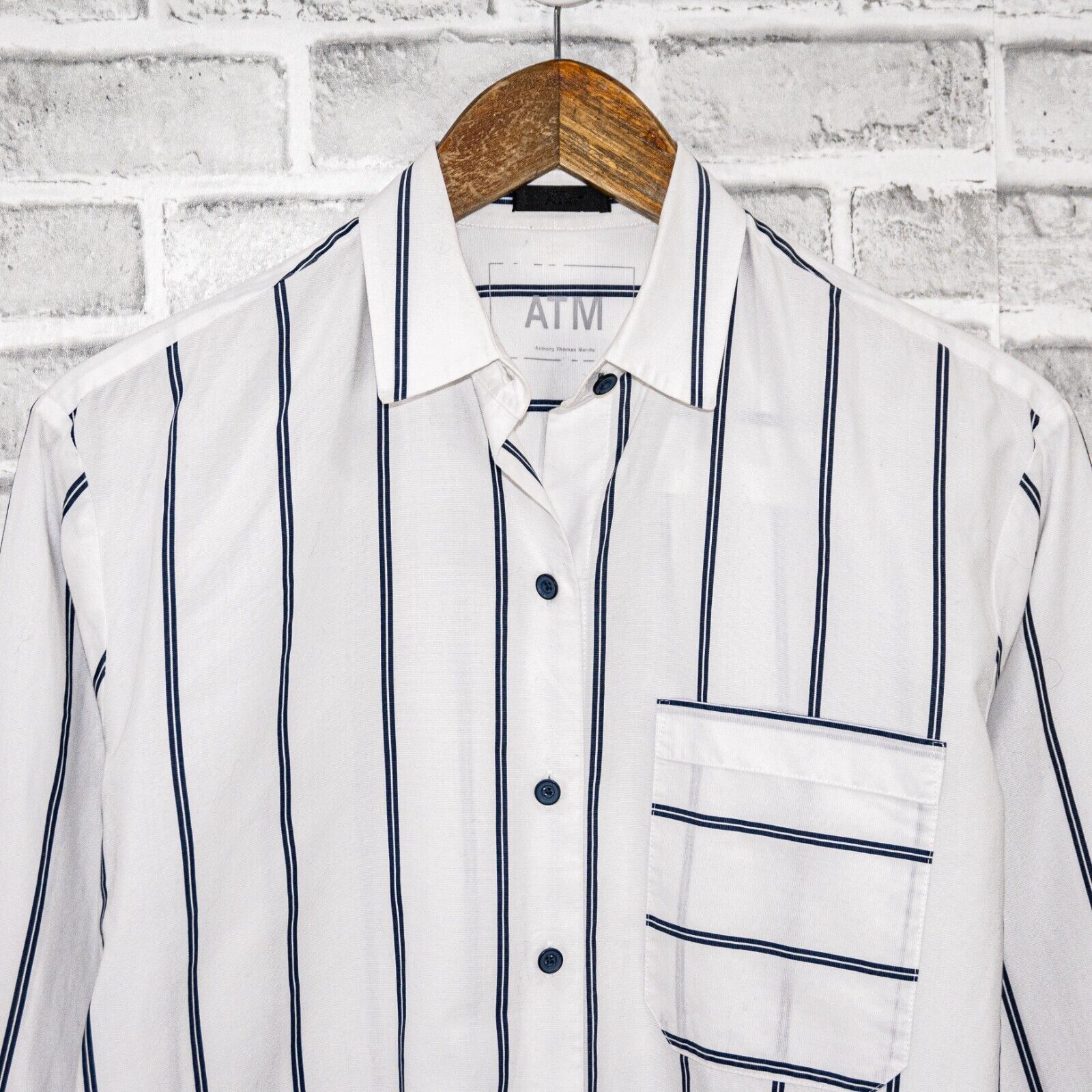 ATM ATM Anthony Thomas Melillo Railroad Stripe Boyfriend Shirt Size S / US 4 / IT 40 - 6 Thumbnail